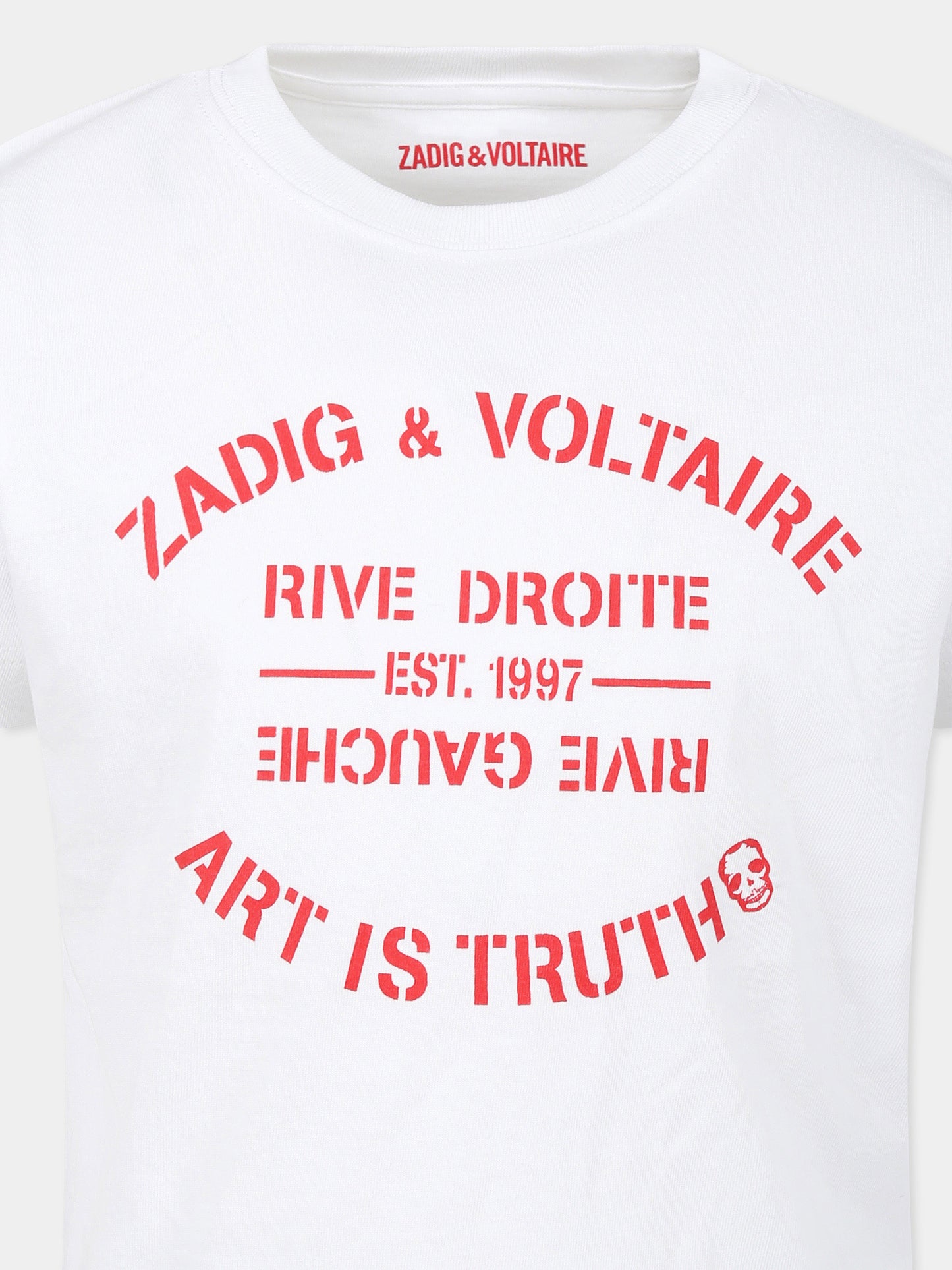 T-shirt bianca per bambini con logo,Zadig & Voltaire Kids,X60151 10P