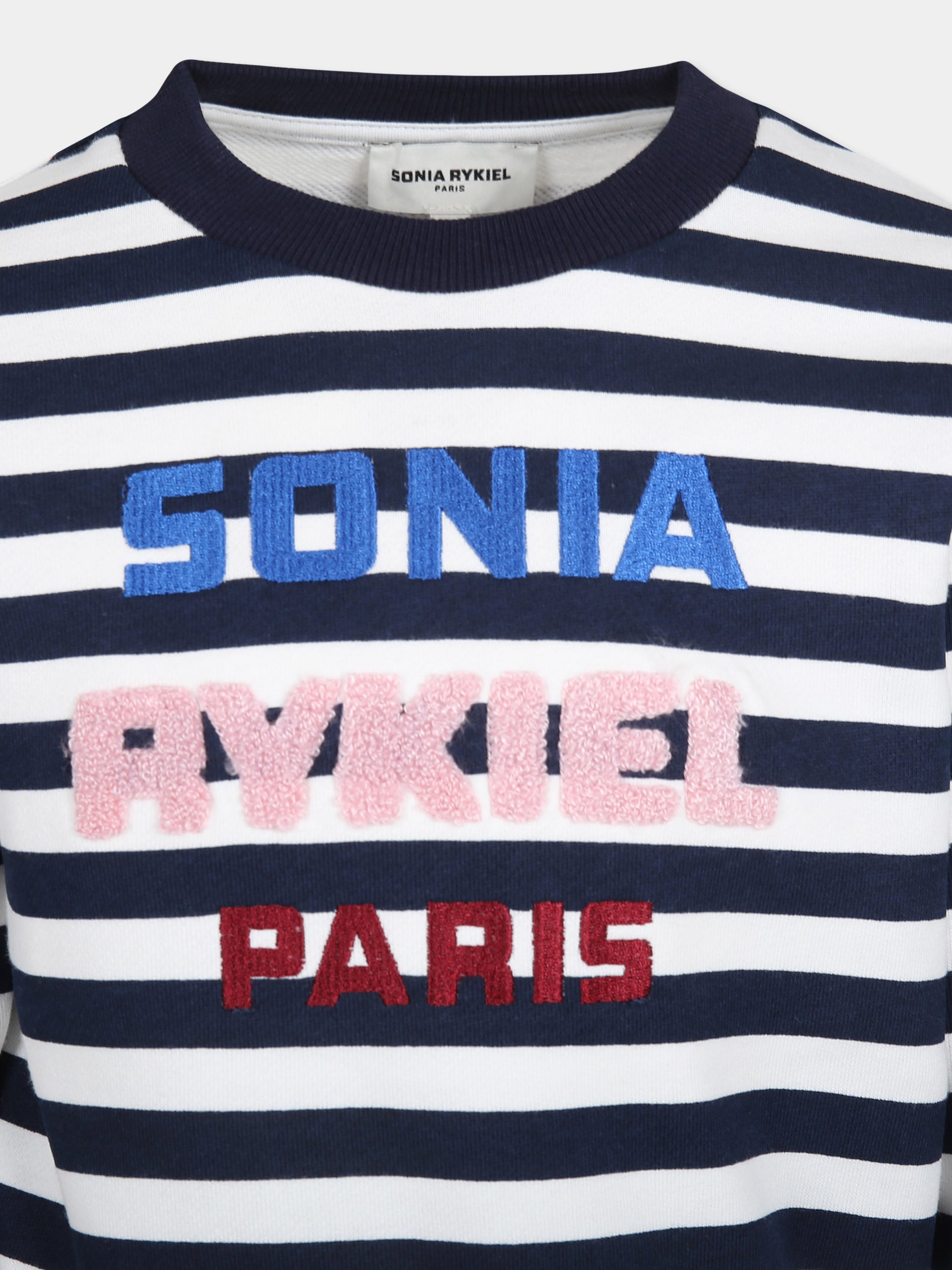 Felpa blu per bambina con logo,Sonia Rykiel Paris,A00241 Z44