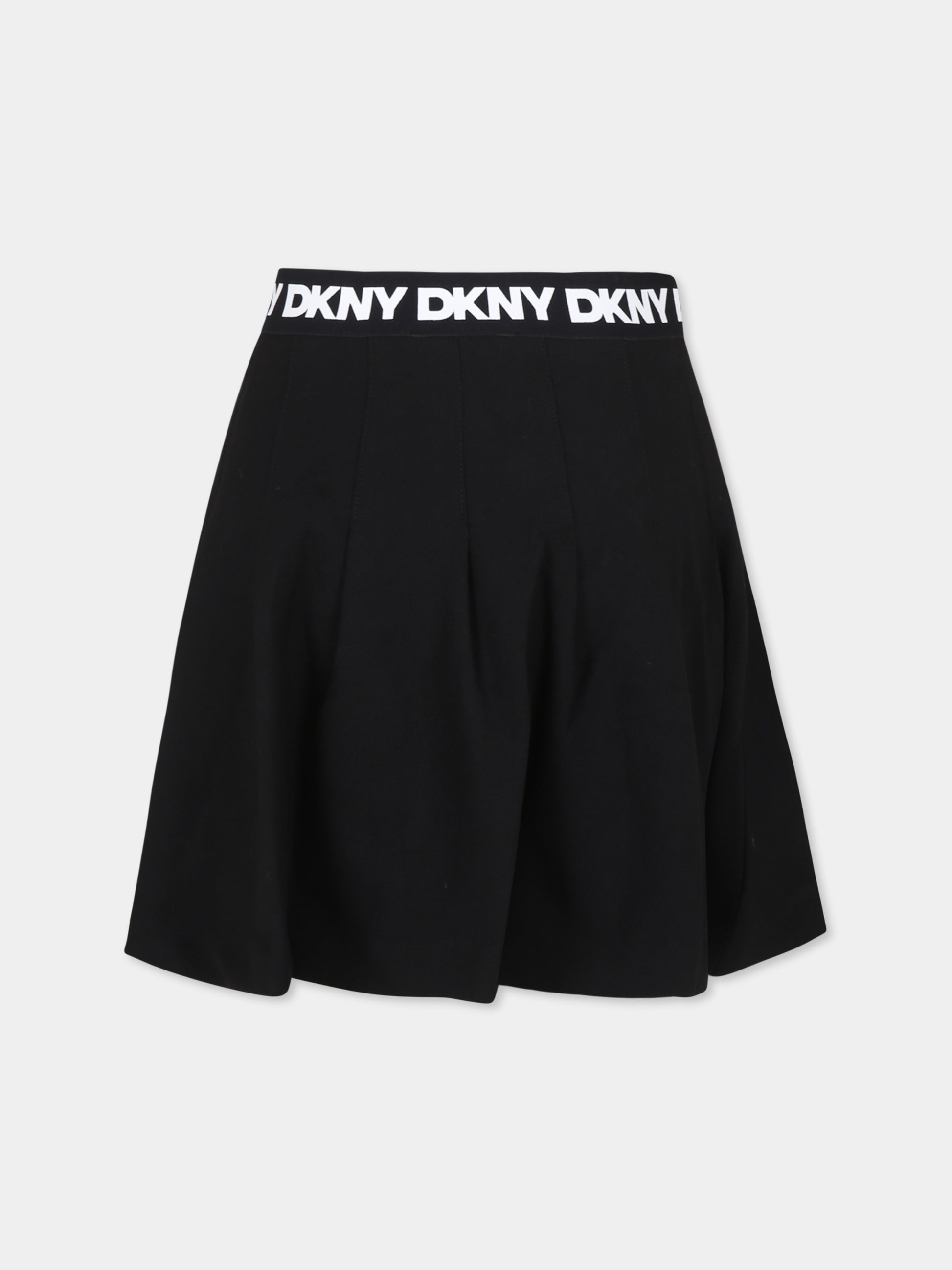 Gonna nera per bambina con logo,Dkny,D60214 09B