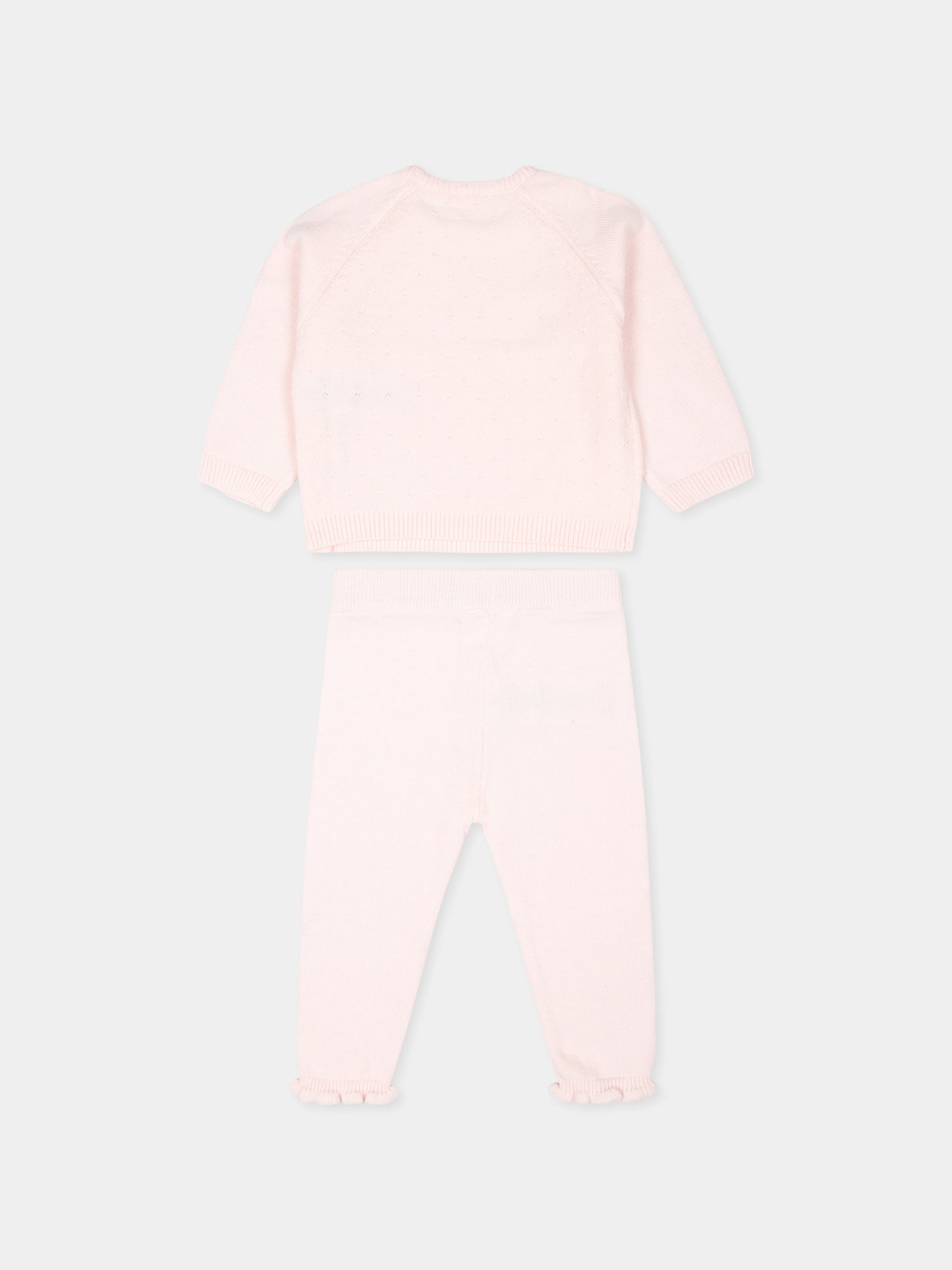 Completo nascita rosa per neonata con logo,Carrement Beau,Y30186 43B