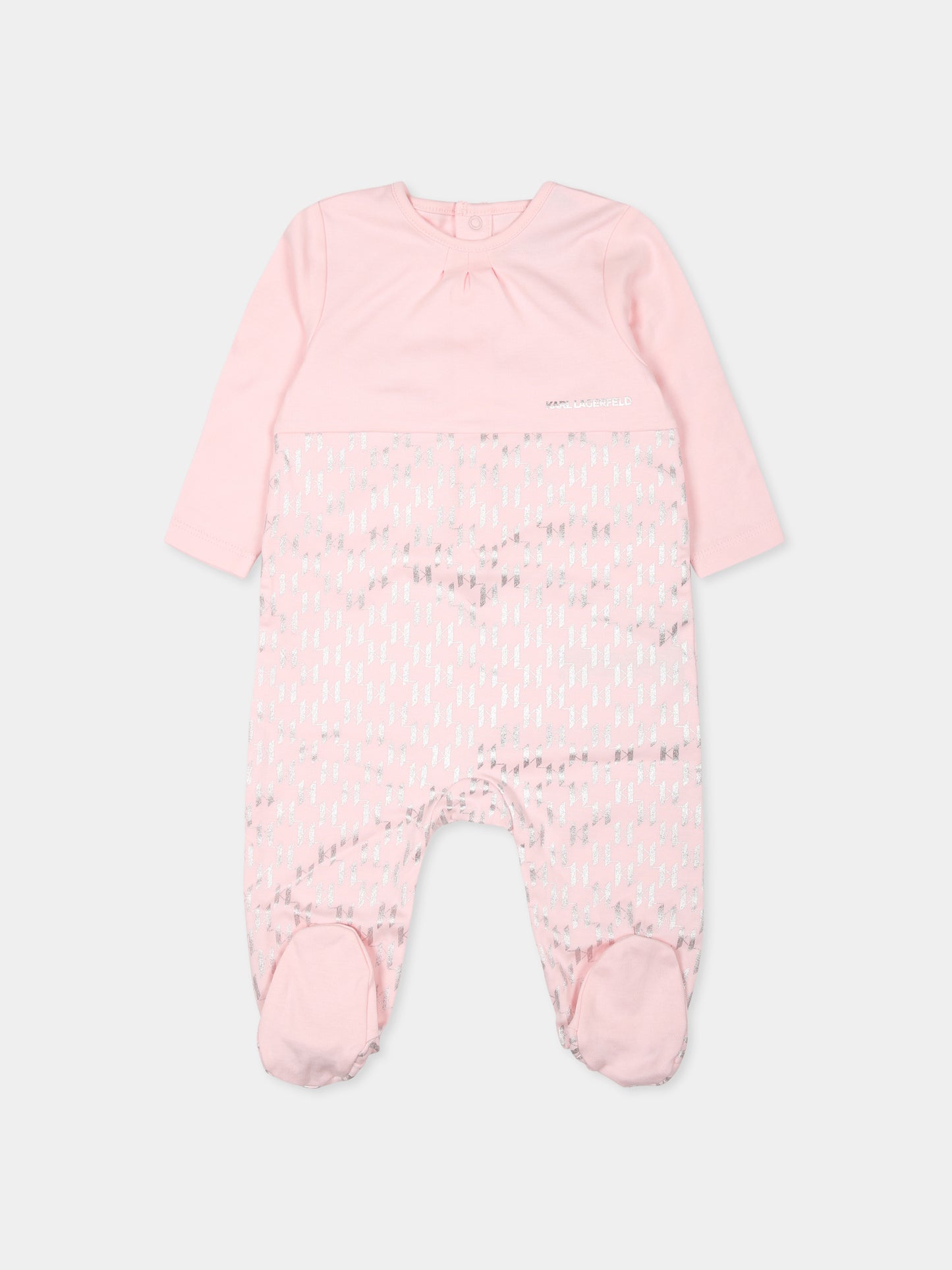 Set tutina rosa per neonata con monogramma,Karl Lagerfeld Kids,Z30281 475