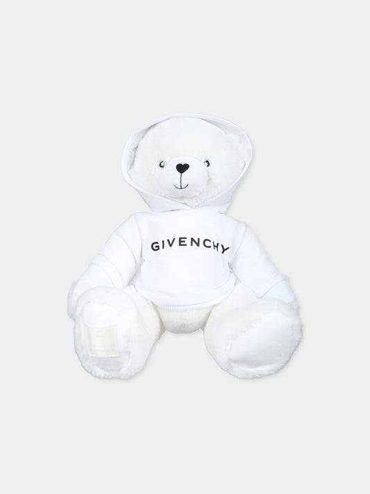 Peluche bianco per neonati con logo,Givenchy Kids,H30515 10P
