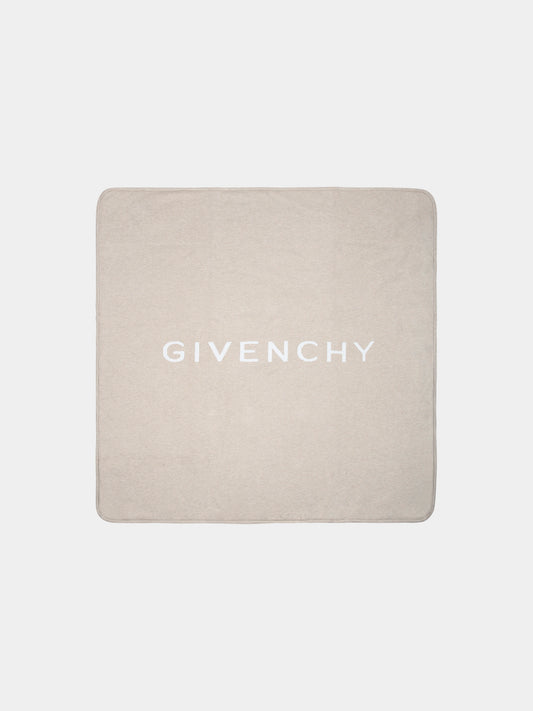 Coperta beige per neonati con logo e iconico motivo 4G,Givenchy Kids,H30524 184