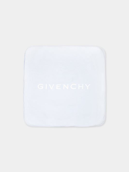 Coperta celeste per neonato con logo e iconico motivo 4G,Givenchy Kids,H30525 771