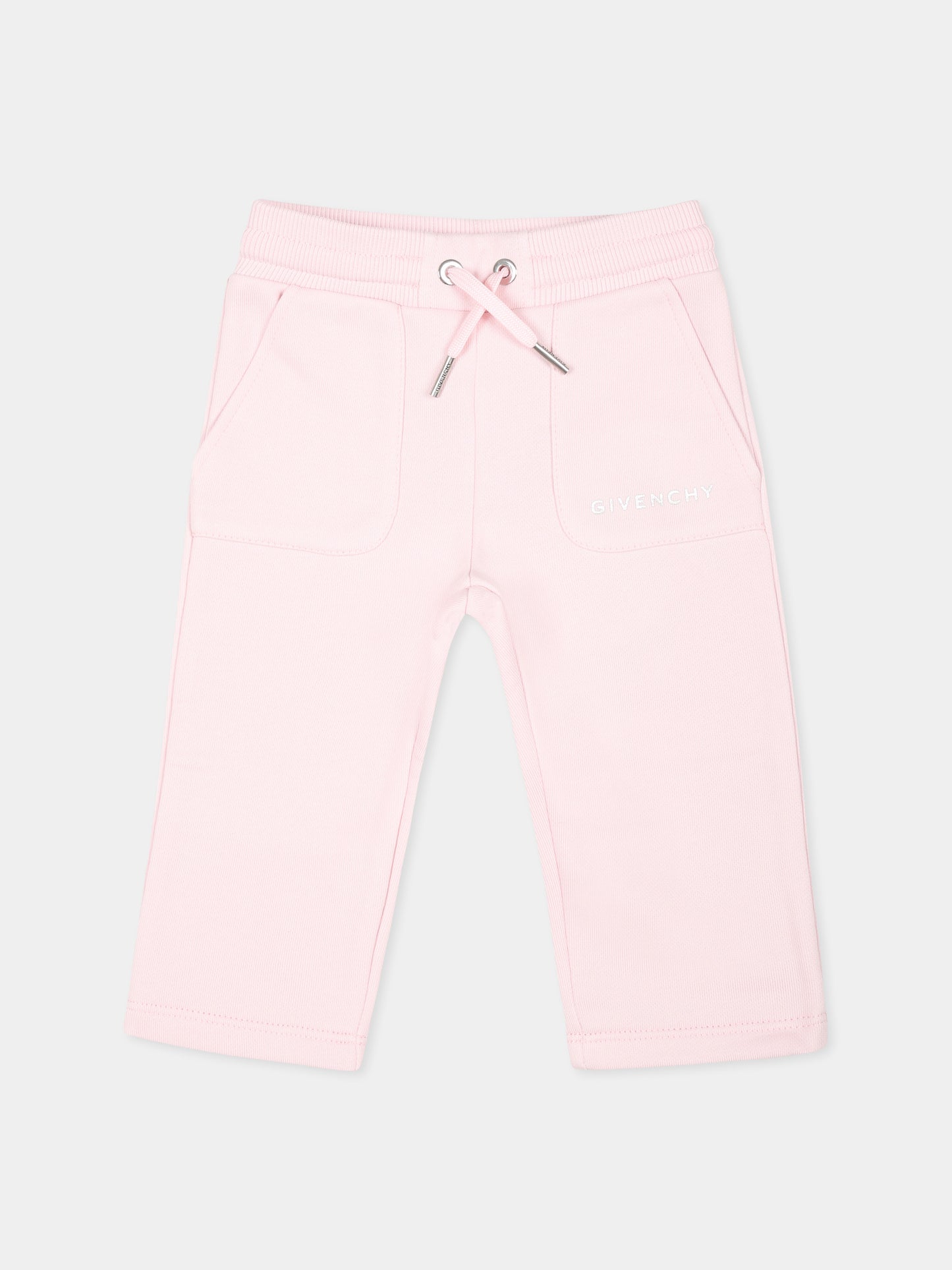 Pantaloni rosa per neonata con logo e iconico motivo 4G,Givenchy Kids,H30485 44Z