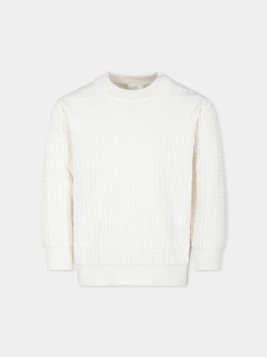 Maglione bianco per bambino con motivo 4G,Givenchy Kids,H30326 117