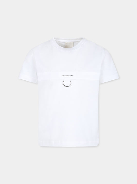 T-shirt bianca per bambino con logo,Givenchy Kids,H30552 10P