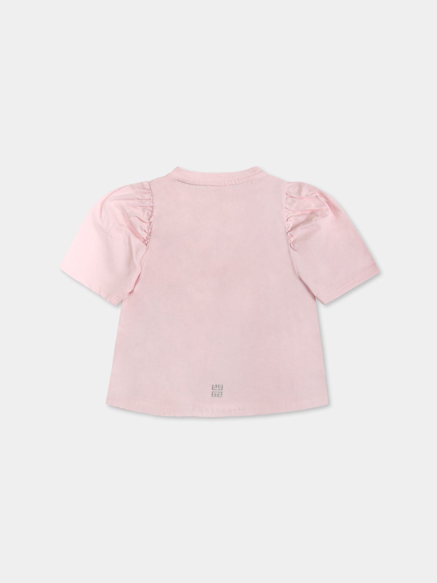 T-shirt rosa per neonata con logo,Givenchy Kids,H30529 44Z