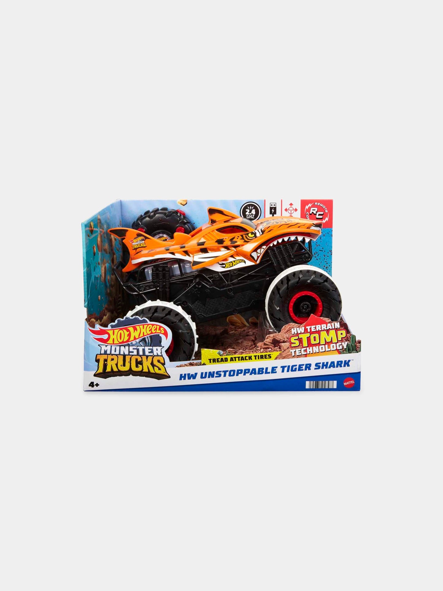 Monster Trucks Tiger Shark per bambino,Hot Wheels,HGV87