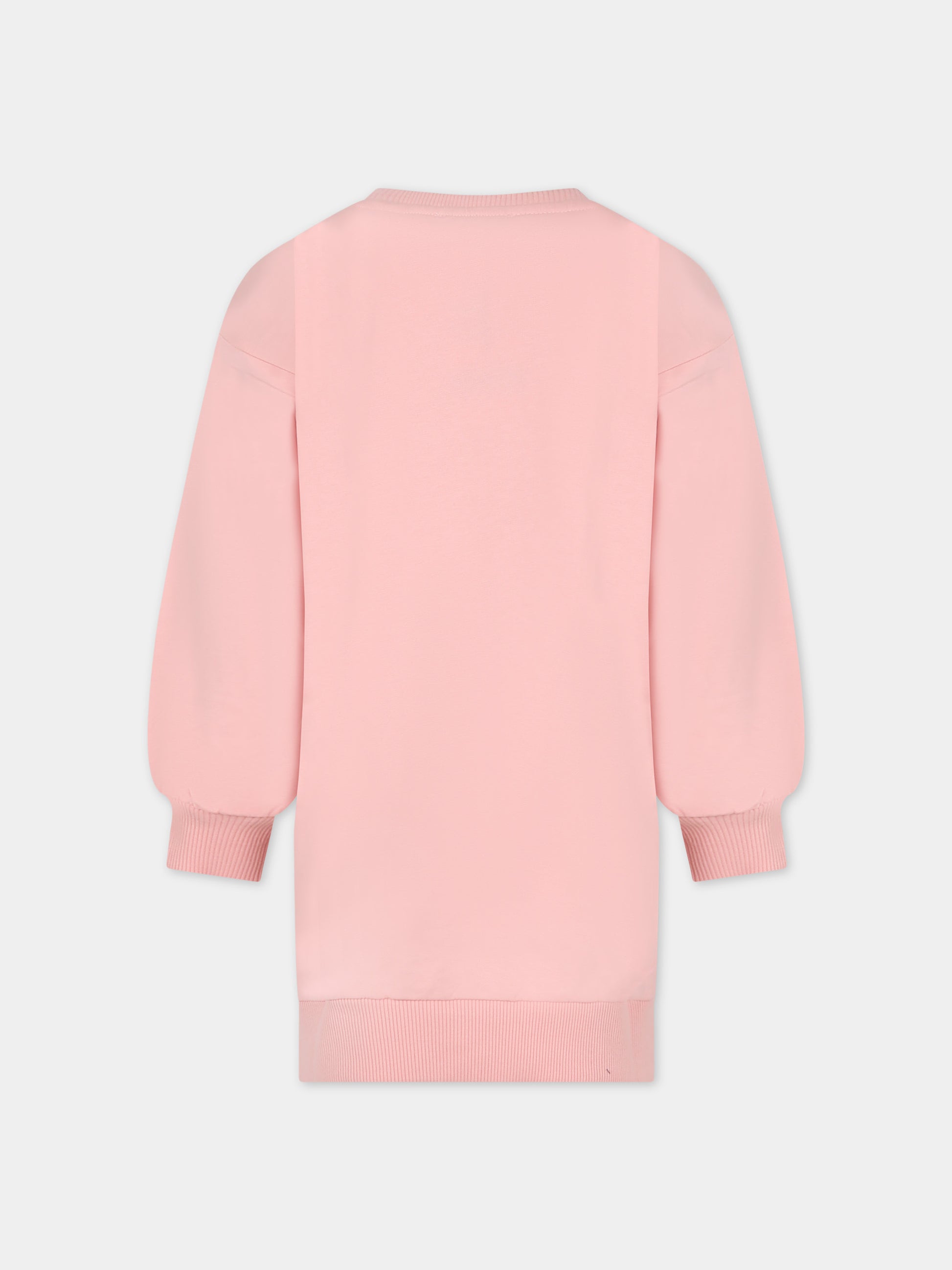 Vestito rosa per bambina con Teddy Bears e logo,Moschino Kids,HDV0DP LCA40 50209