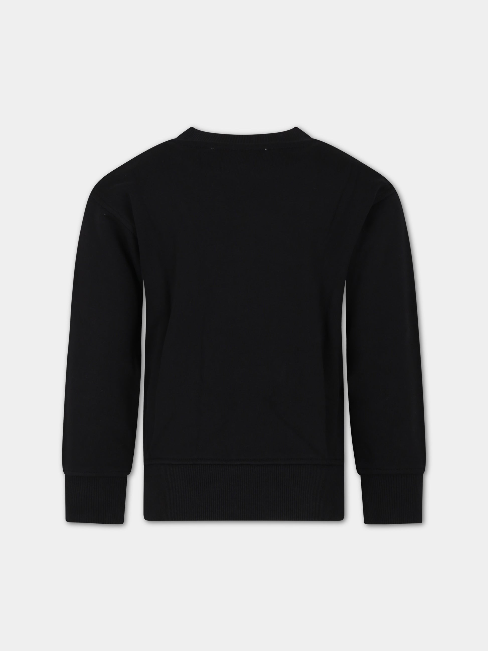 Felpa nera per bambina con logo,Moschino Kids,HNF06O LCA23 60100