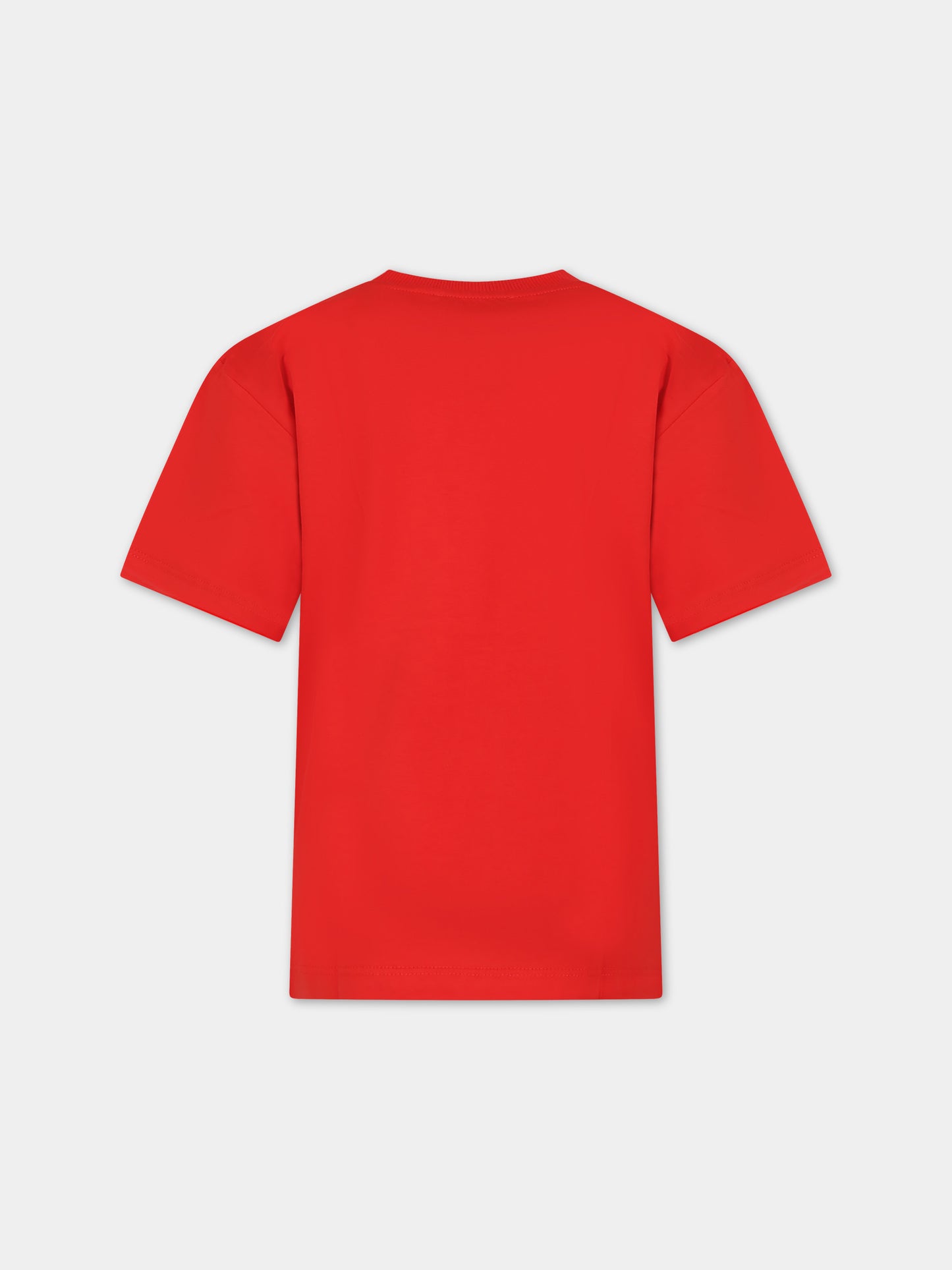 T-shirt rossa per bambino con Teddy Bears,Moschino Kids,HQM03R LAA20 50109