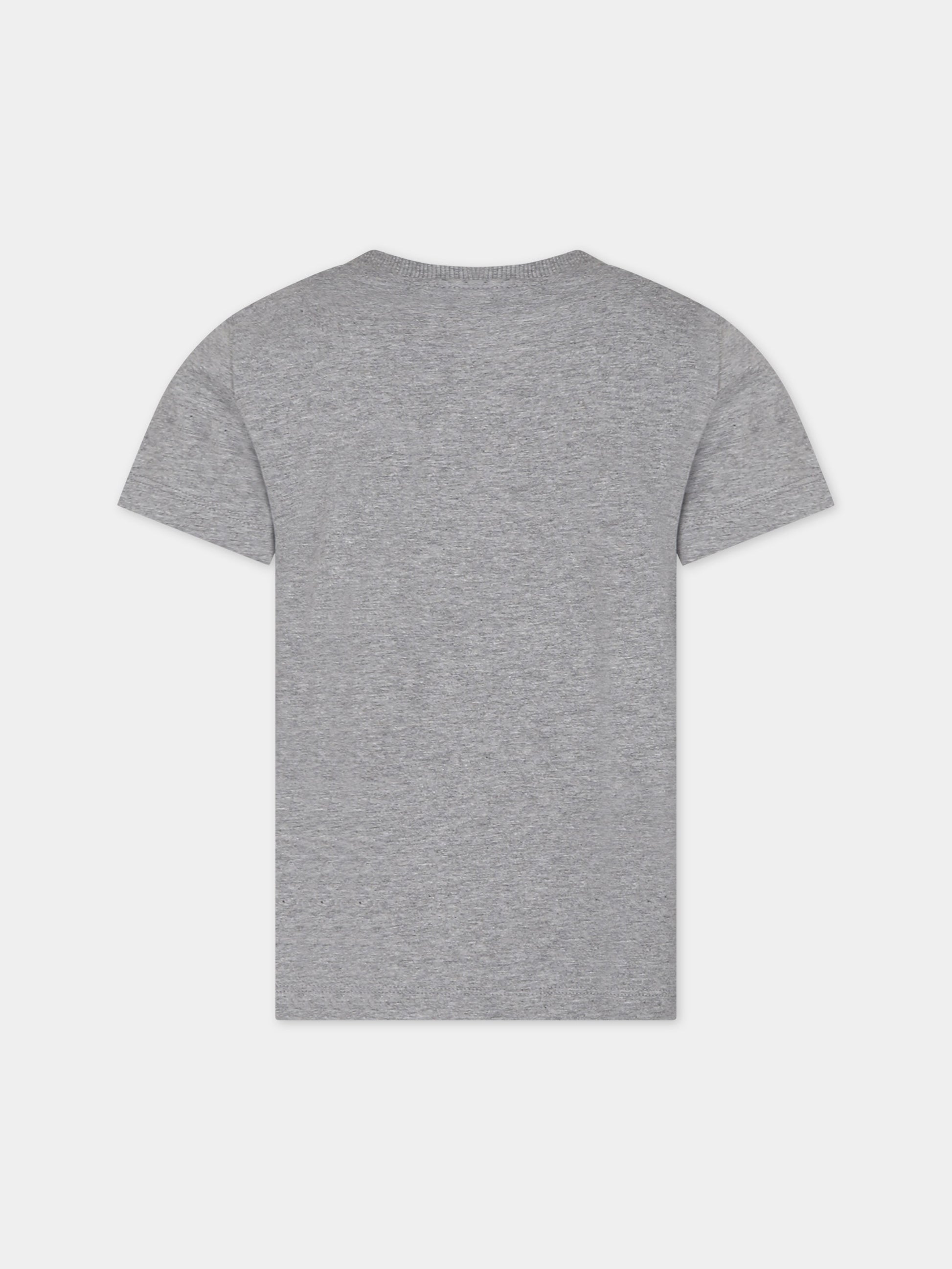 T-shirt grigia per bambini con Teddy Bear e logo,Moschino Kids,HWM03U LAA34 60901