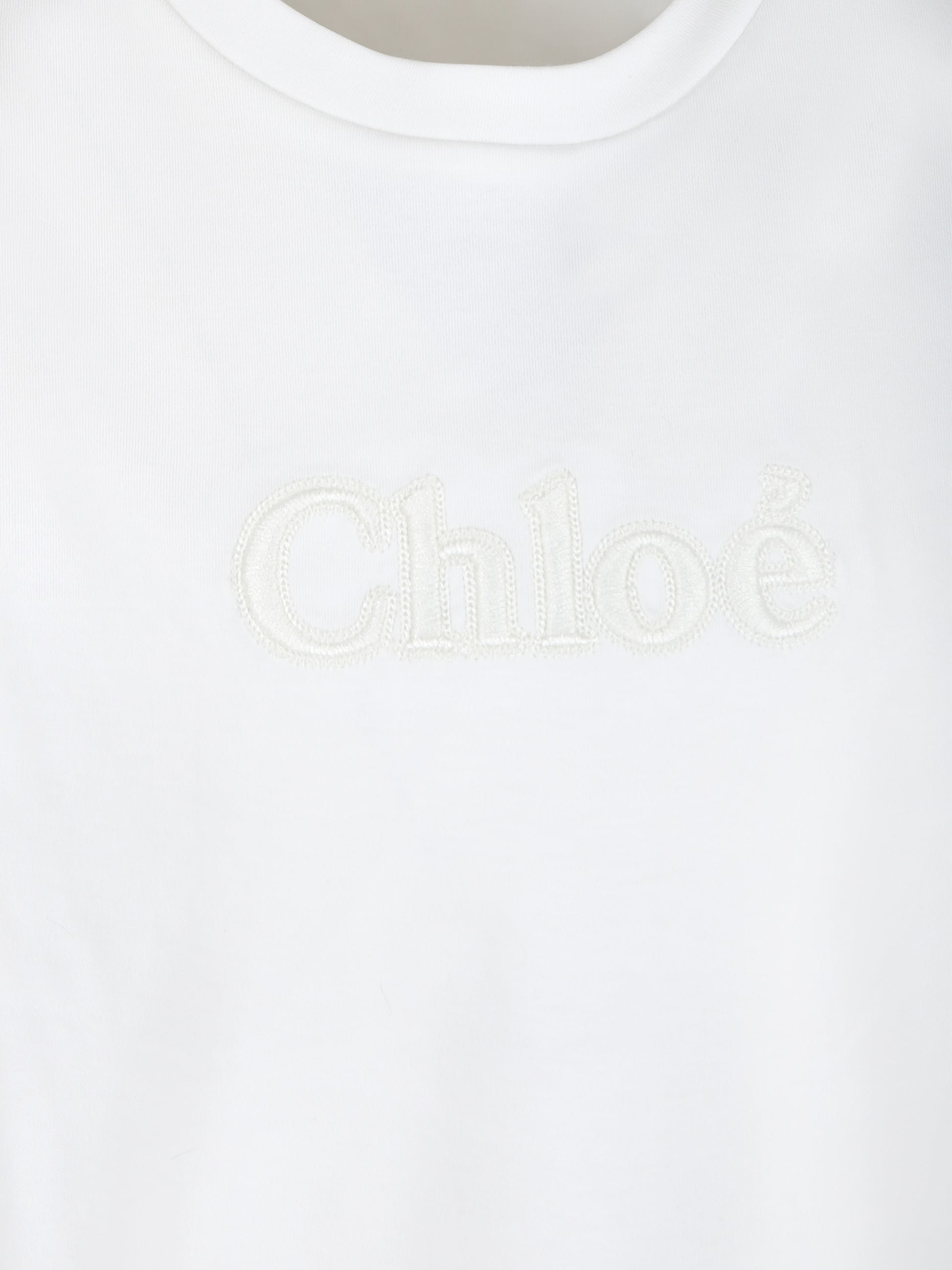 T-shirt bianca per bambina con logo,Chloé Kids,C20366 117