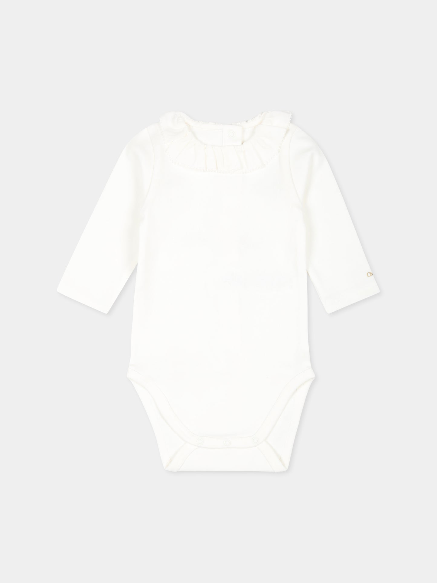 Completo bianco per neonata con logo,Chloé Kids,C20377 117