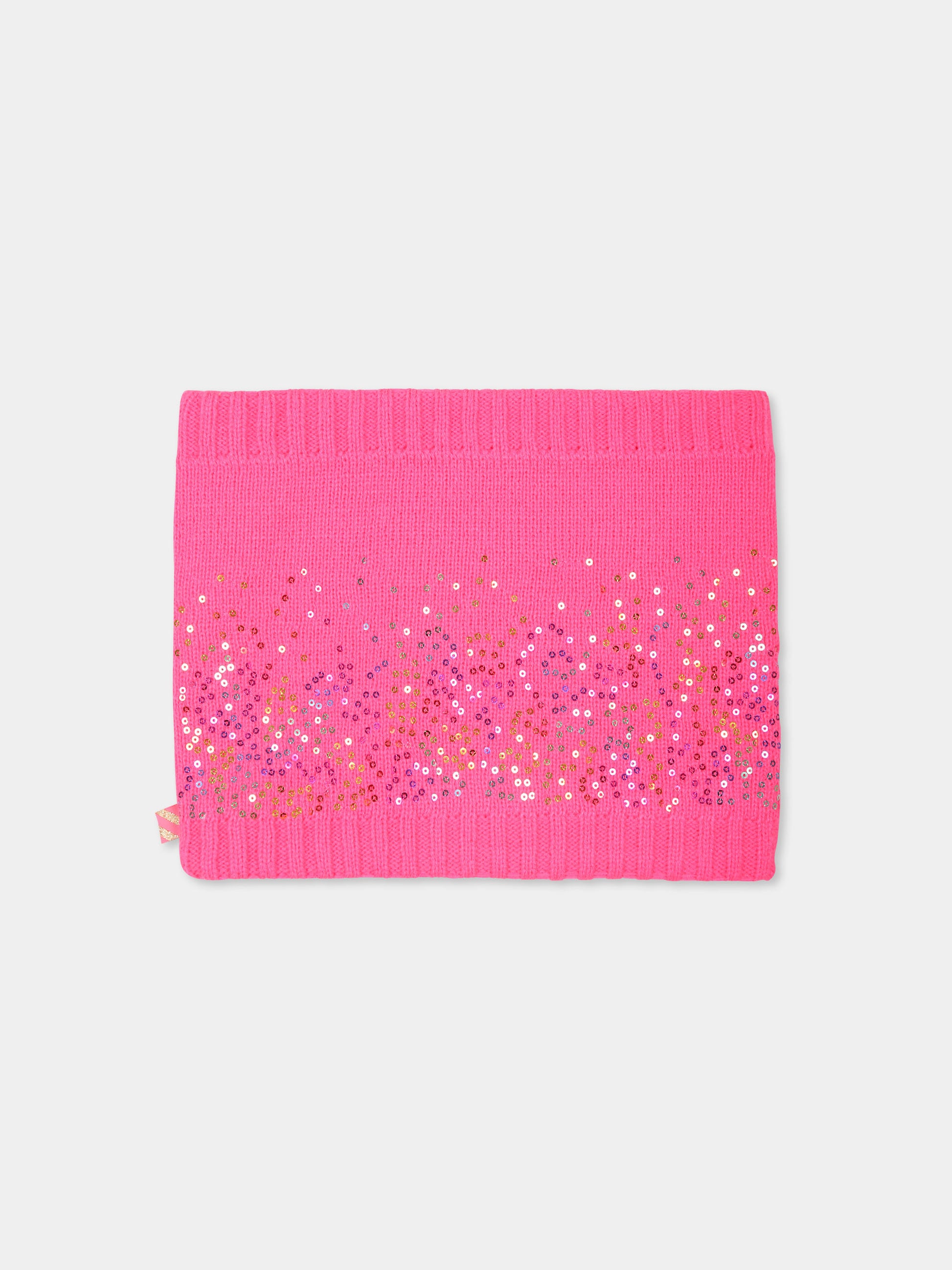 Sciarpa fucsia per bambina con paillettes,Billieblush,U20588 47A