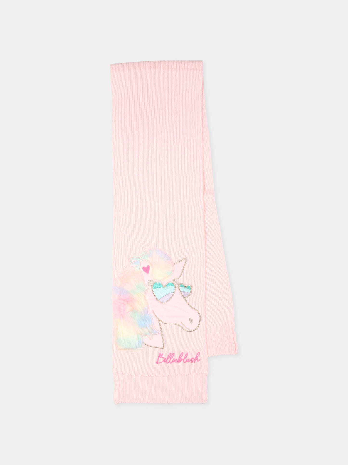 Sciarpa rosa per bambina con pegaso,Billieblush,U20597 44L