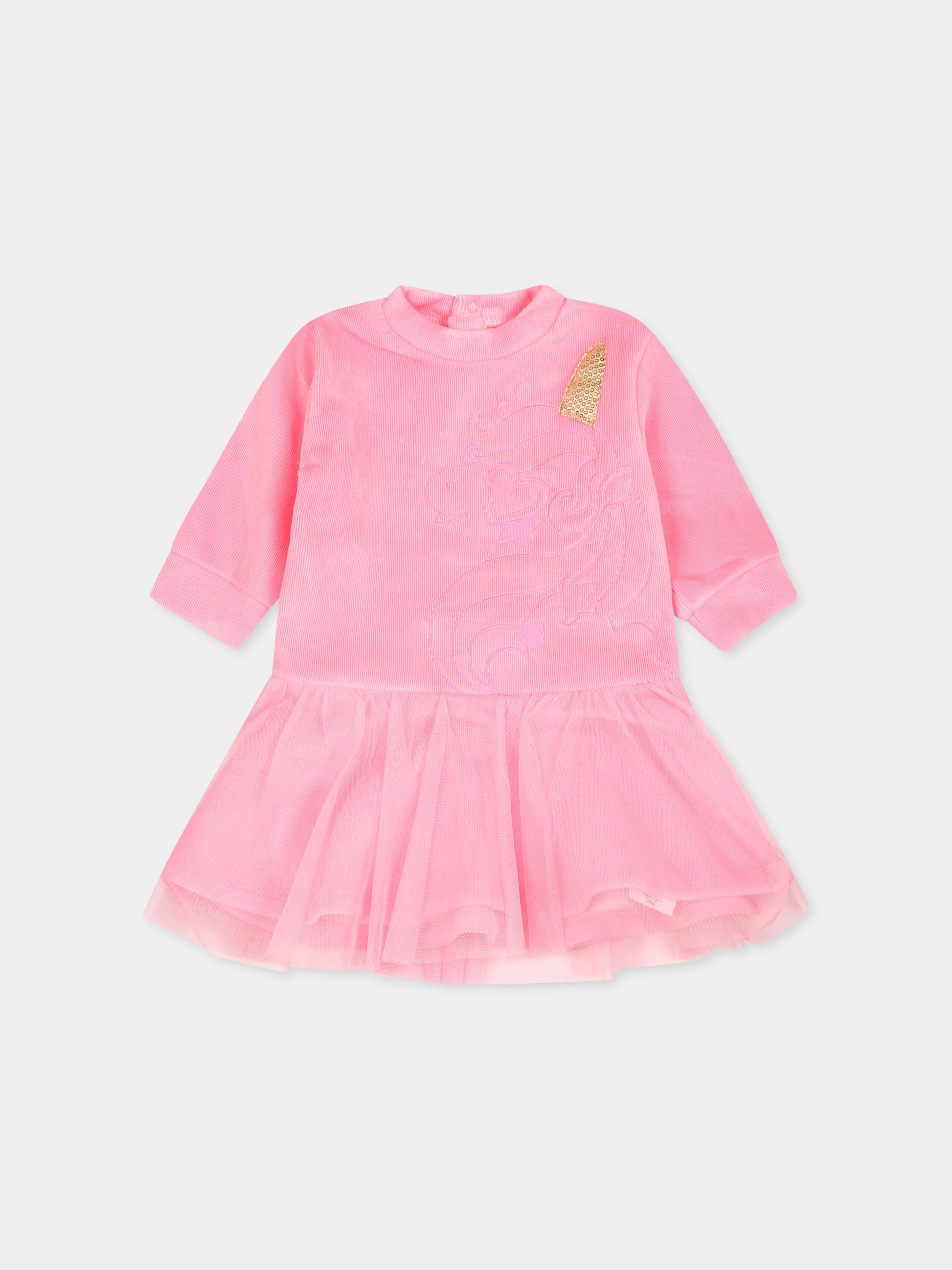 Vestito rosa per neonata con pegaso,Billieblush,U20541 47A