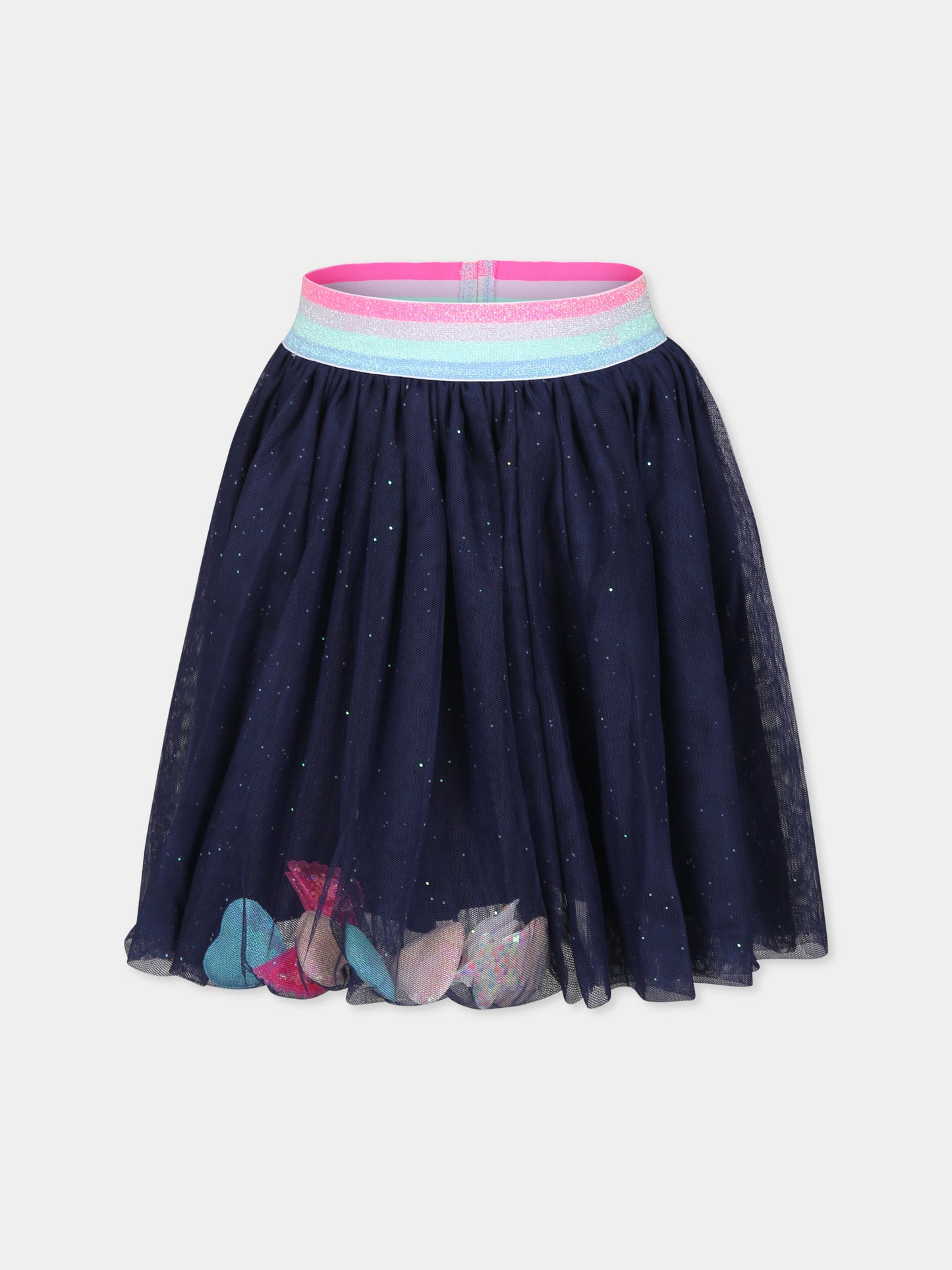 Gonna blu per bambina con cuori e stelle,Billieblush,U20417 85T