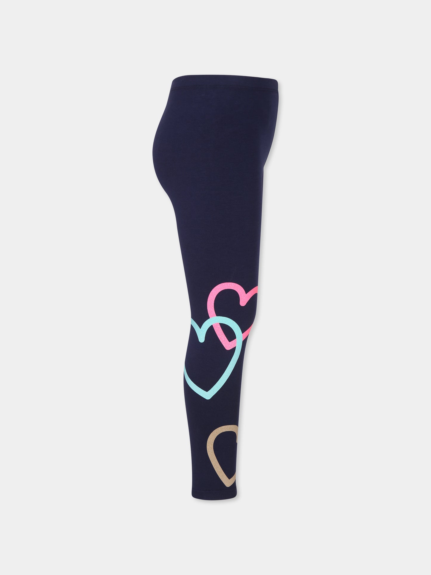 Leggings blu per bambina con cuori,Billieblush,U20443 85T