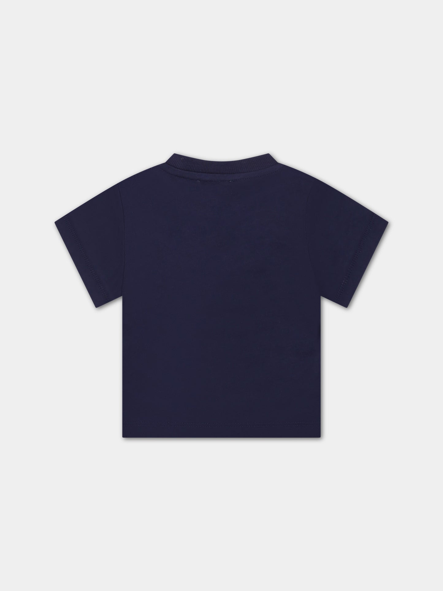 T-shirt blu per bambini con Teddy Bears,Moschino Kids,MPM032 LAA20 40016
