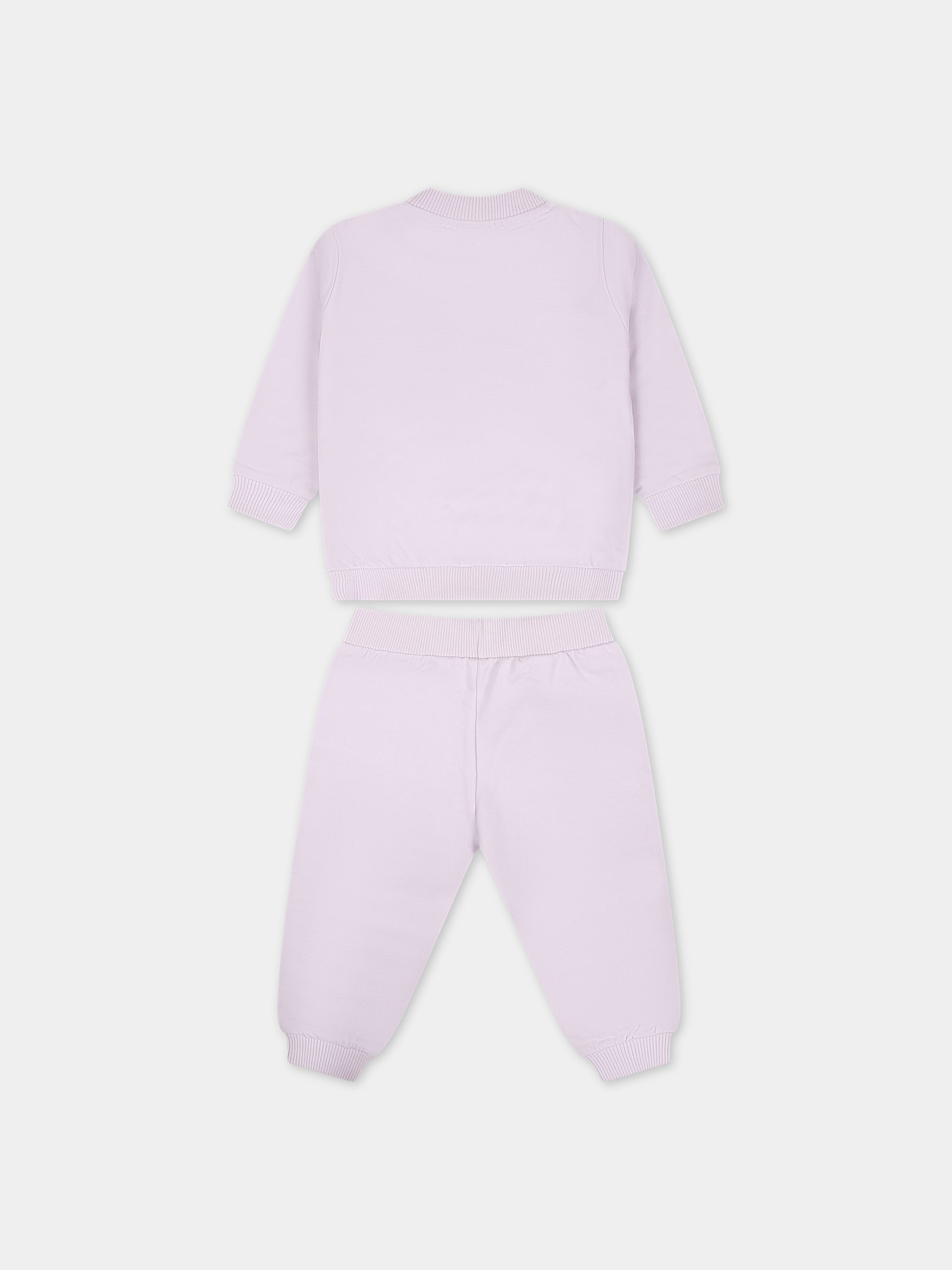 Completo rosa per neonati con Teddy Bear e logo,Moschino Kids,MRK02P LCA63 51115