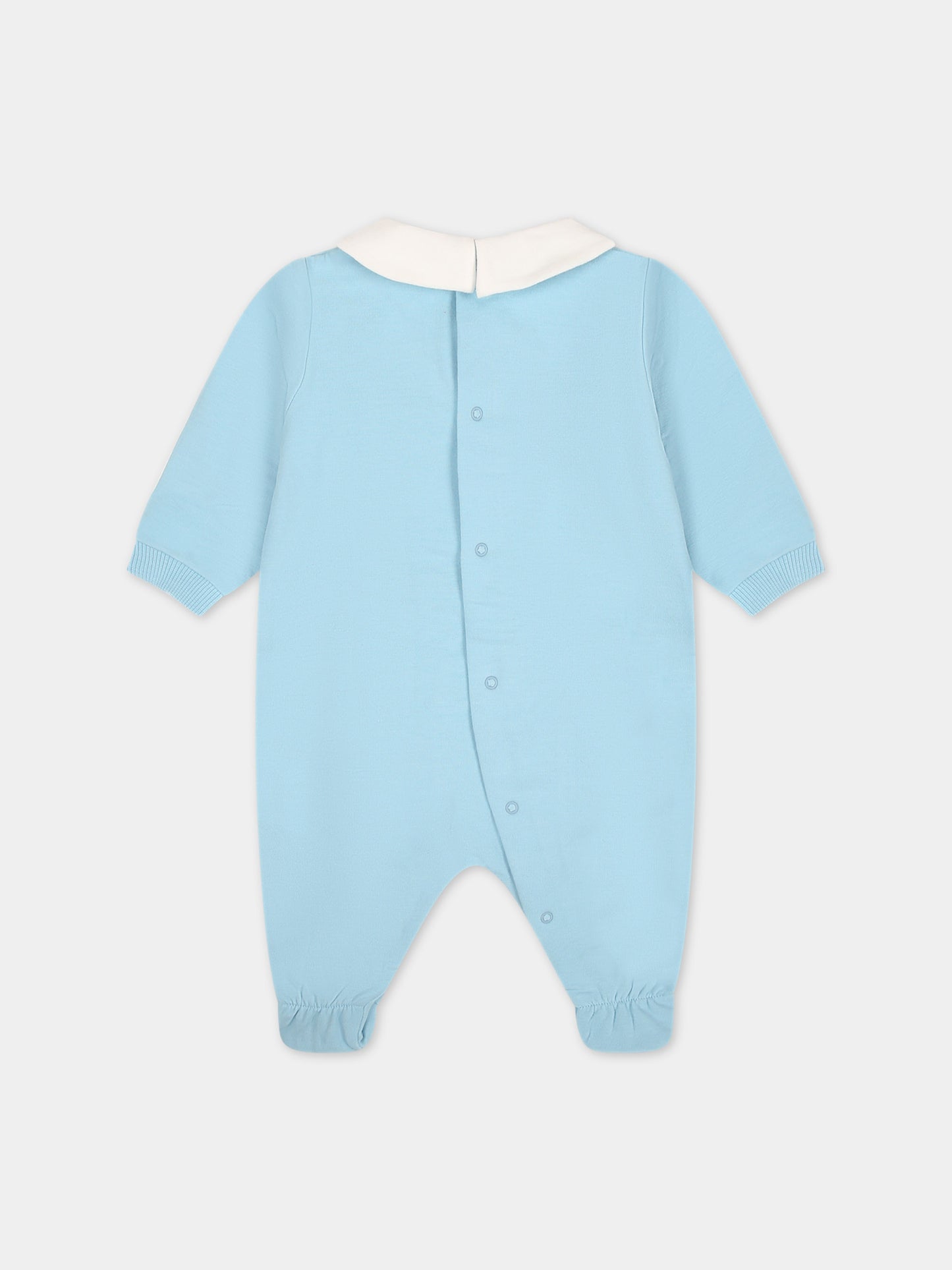Tutina celeste per neonato con Teddy Bear e logo,Moschino Kids,MUT03J LDA17 40304