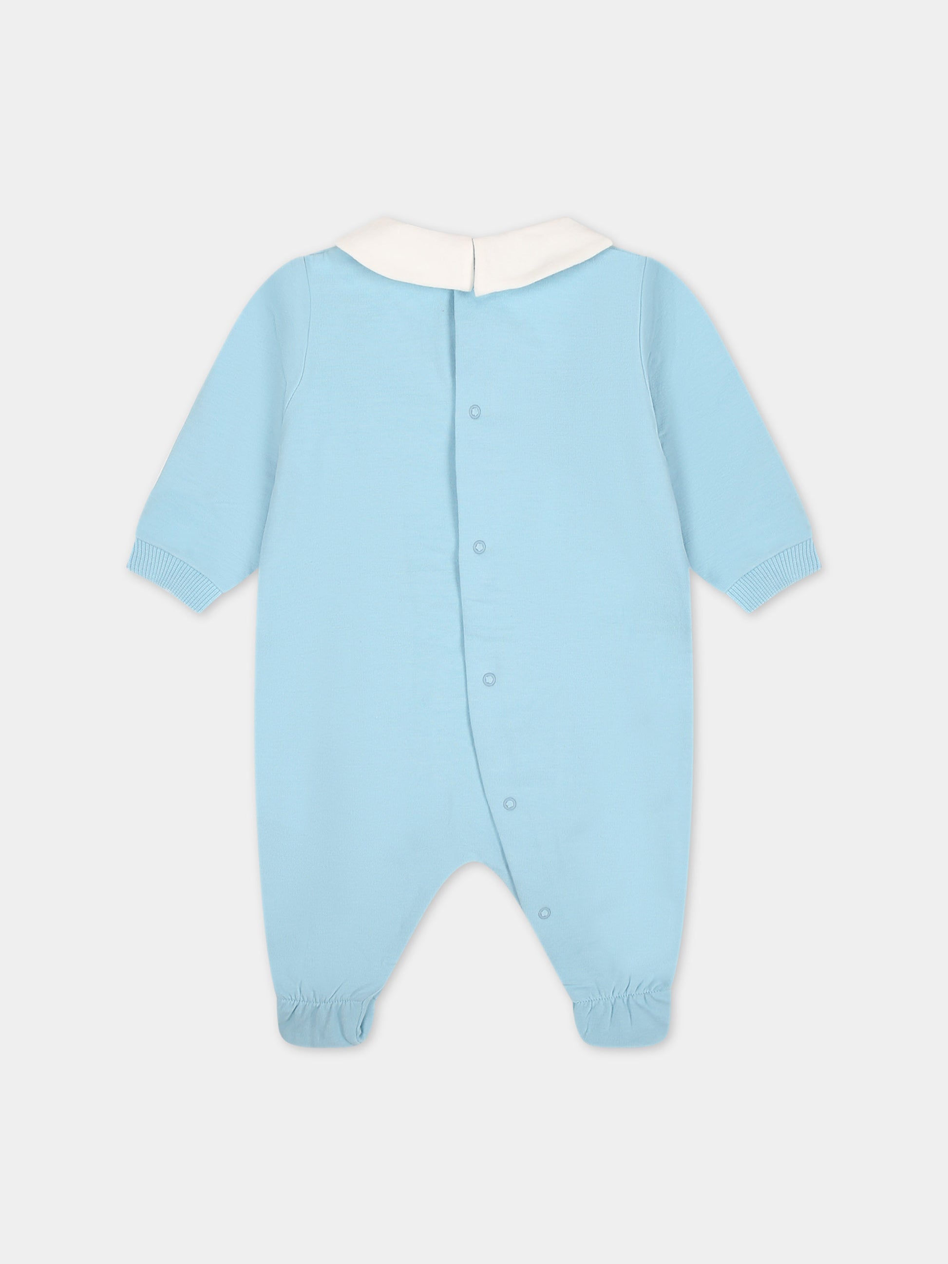 Tutina celeste per neonato con Teddy Bear e logo,Moschino Kids,MUT03J LDA17 40304