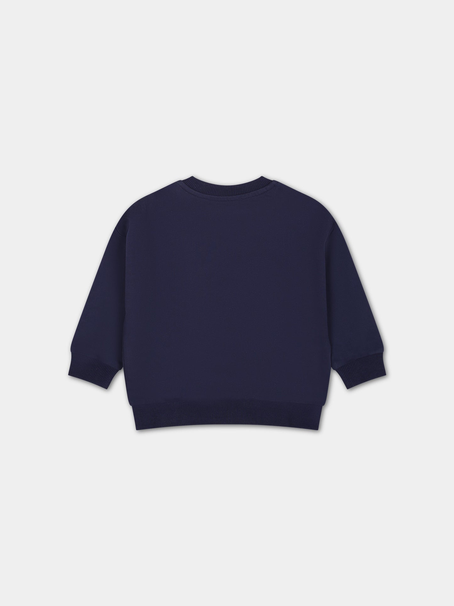 Felpa blu per neonati con Teddy Bears,Moschino Kids,MWF03Q LCA58 40016