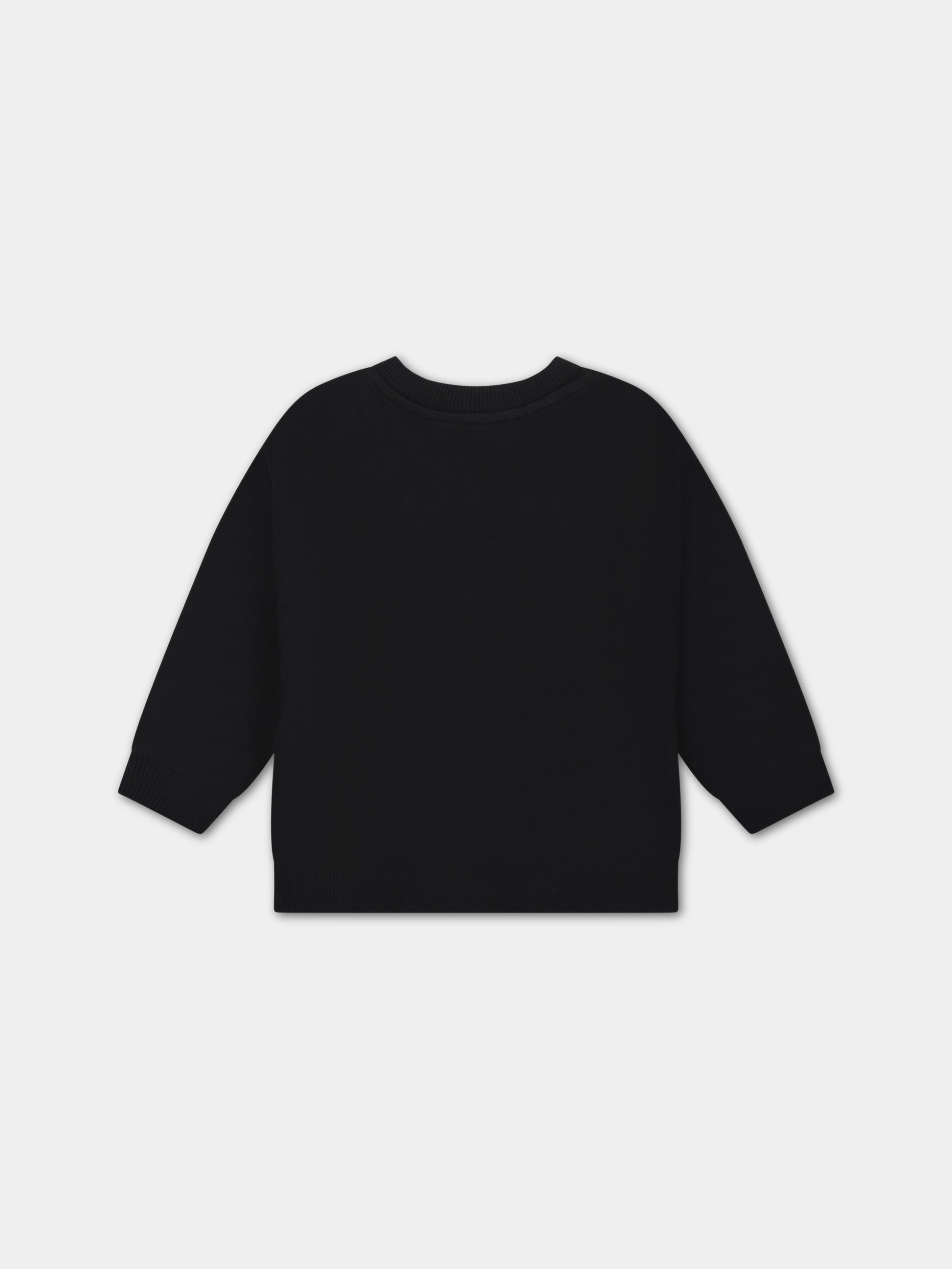 Felpa nera per neonati con Teddy Bears,Moschino Kids,MWF03Q LCA58 60100