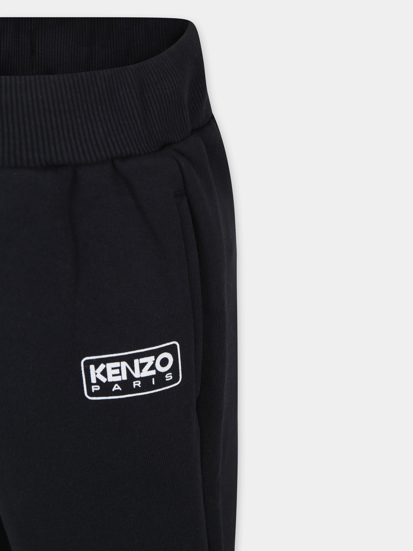 Pantaloni neri per bambino con logo,Kenzo Kids,K60795 09B