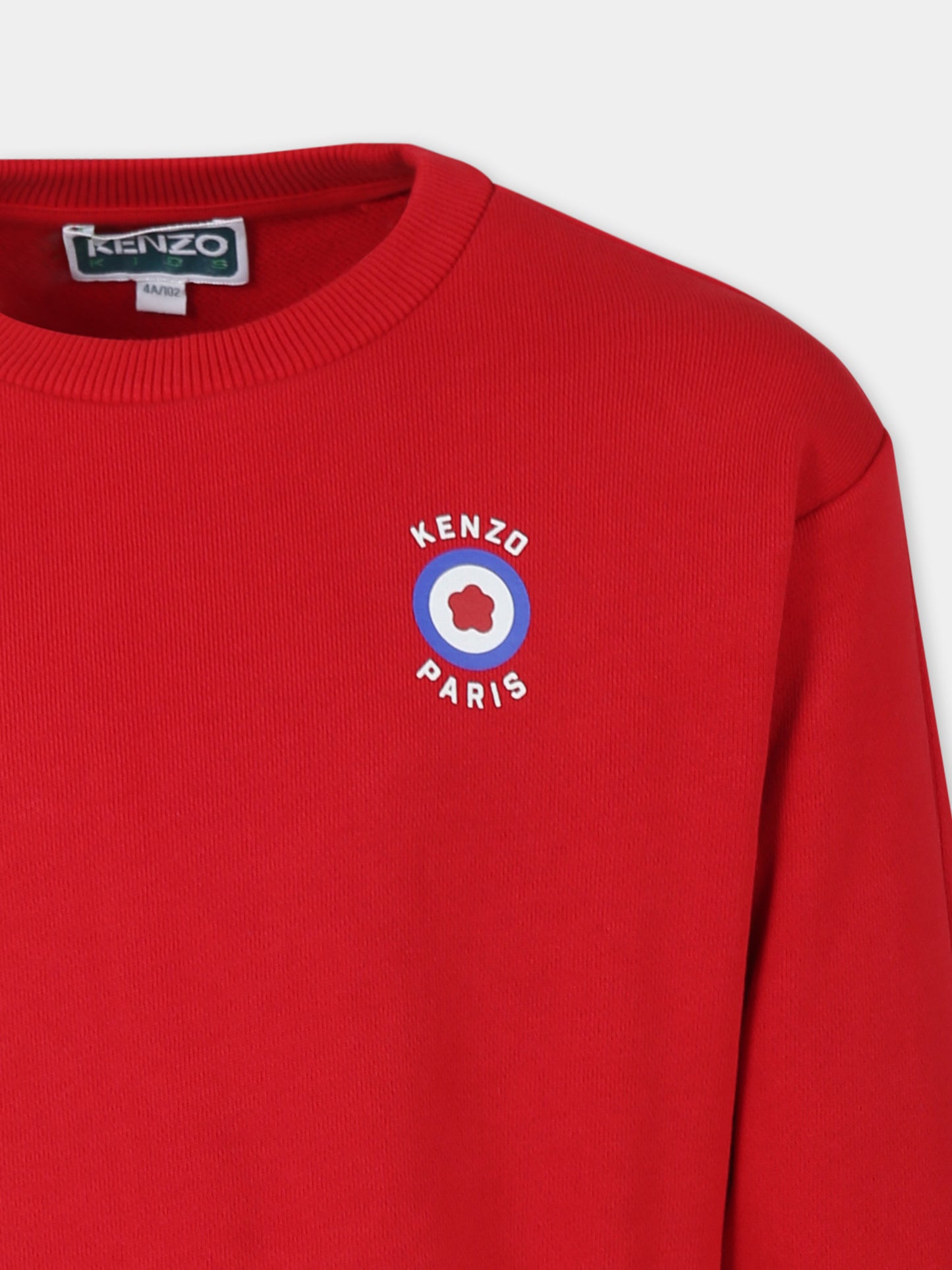 Felpa rossa per bambino con Target Flower,Kenzo Kids,K60773 968