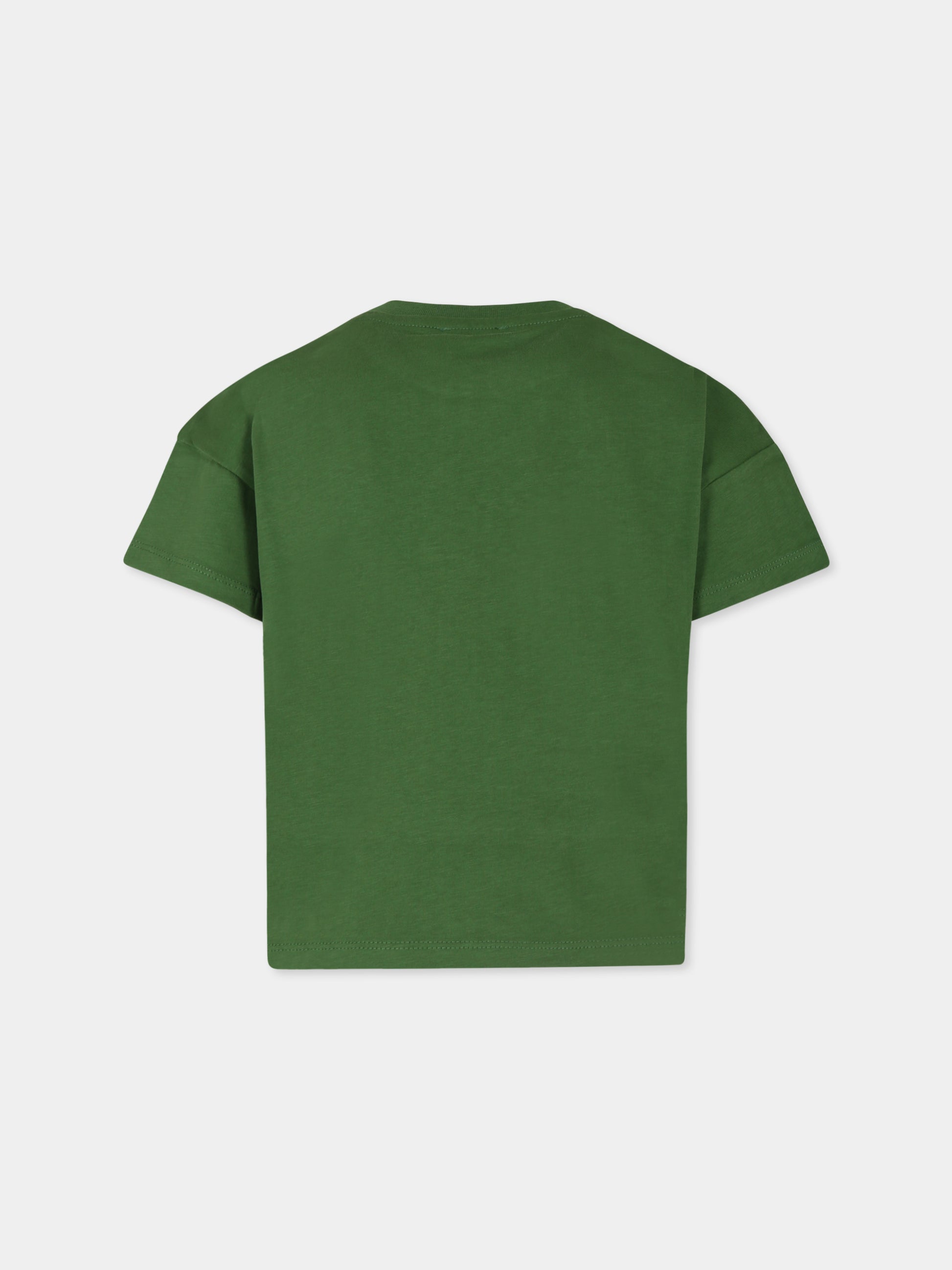 T-shirt verde per bambino con tigre,Kenzo Kids,K60759 64M