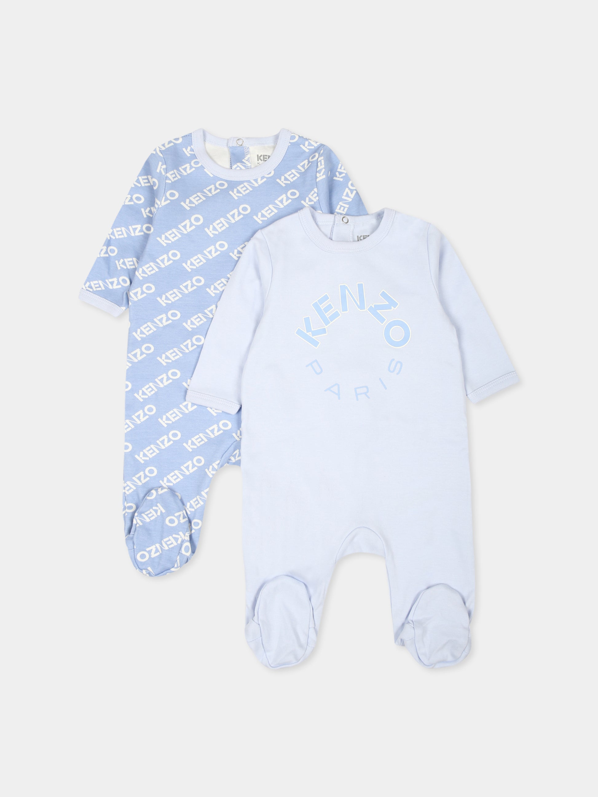 Set tutina celeste per neonato con logo,Kenzo Kids,K60461 771