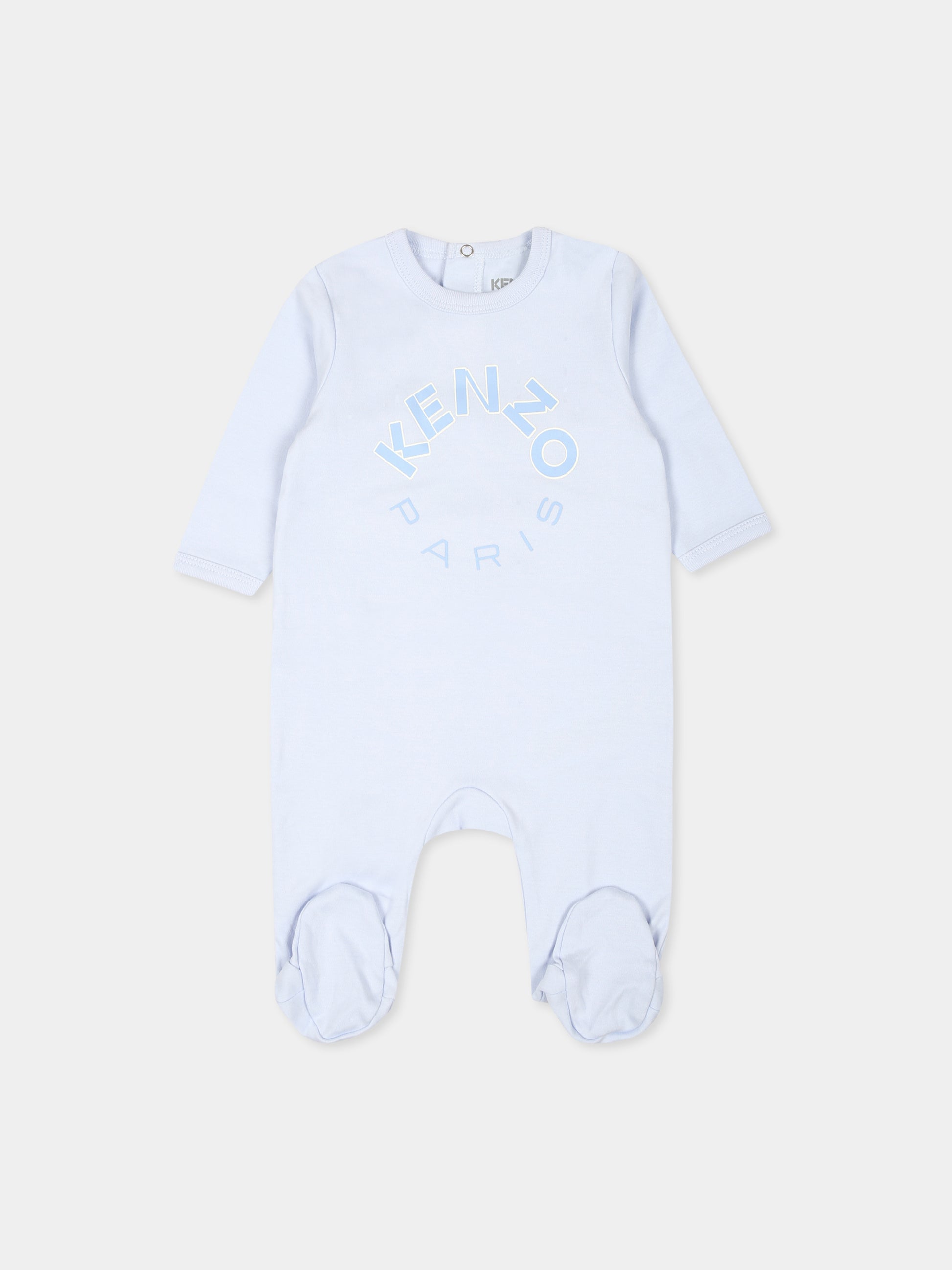 Set tutina celeste per neonato con logo,Kenzo Kids,K60461 771