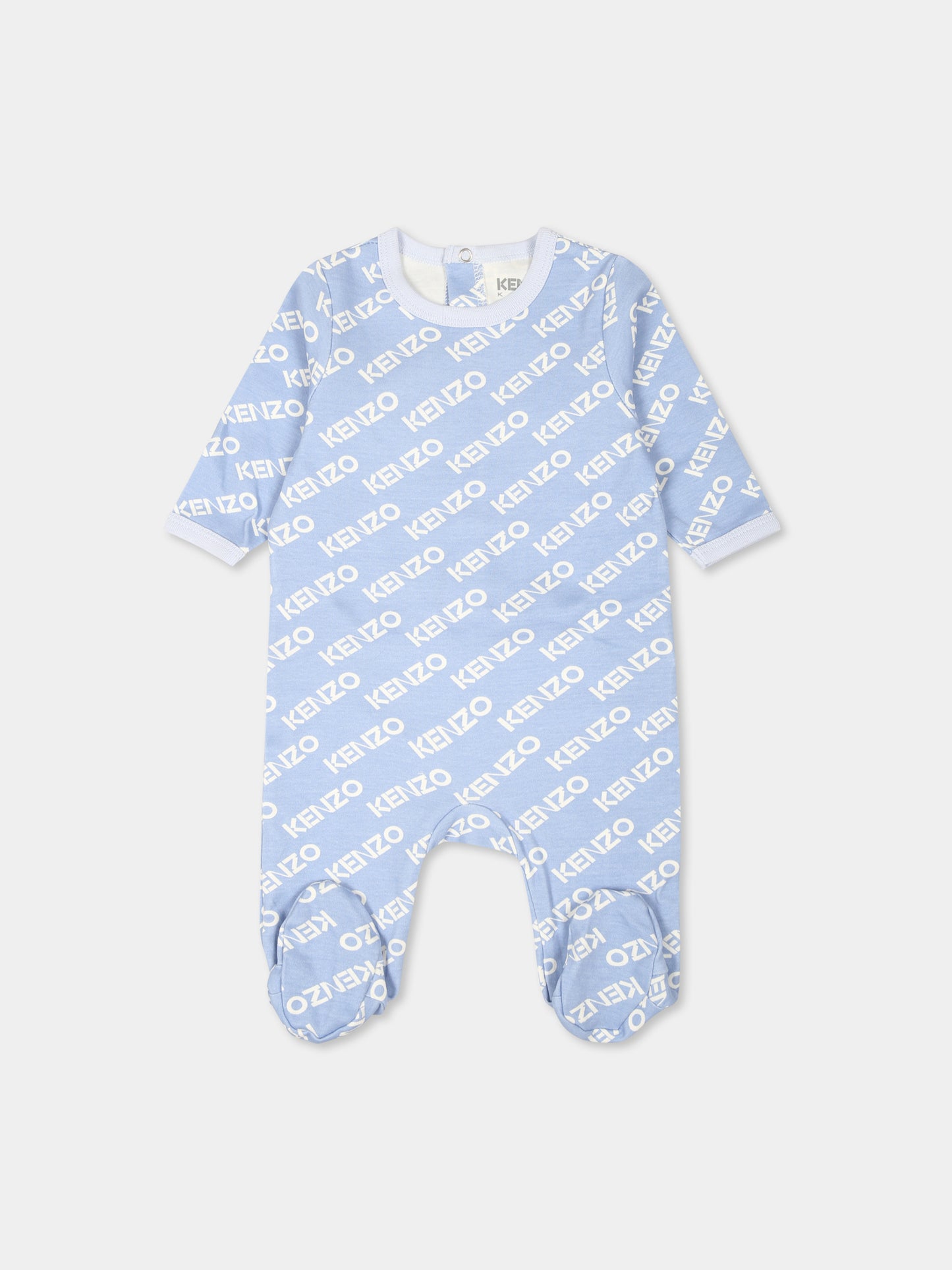 Set tutina celeste per neonato con logo,Kenzo Kids,K60461 771