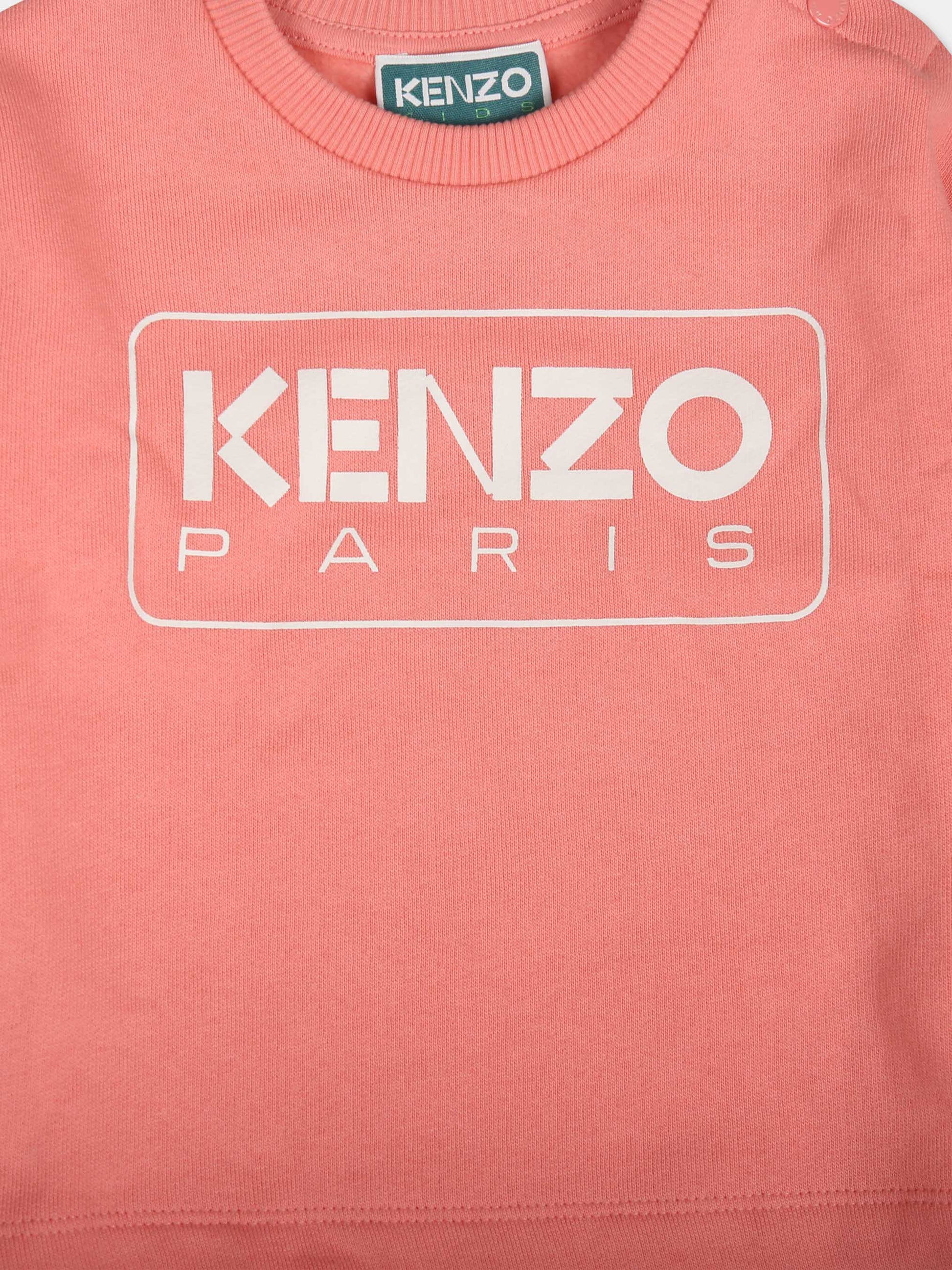 Completo rosa per neonata con logo,Kenzo Kids,K60486 49C