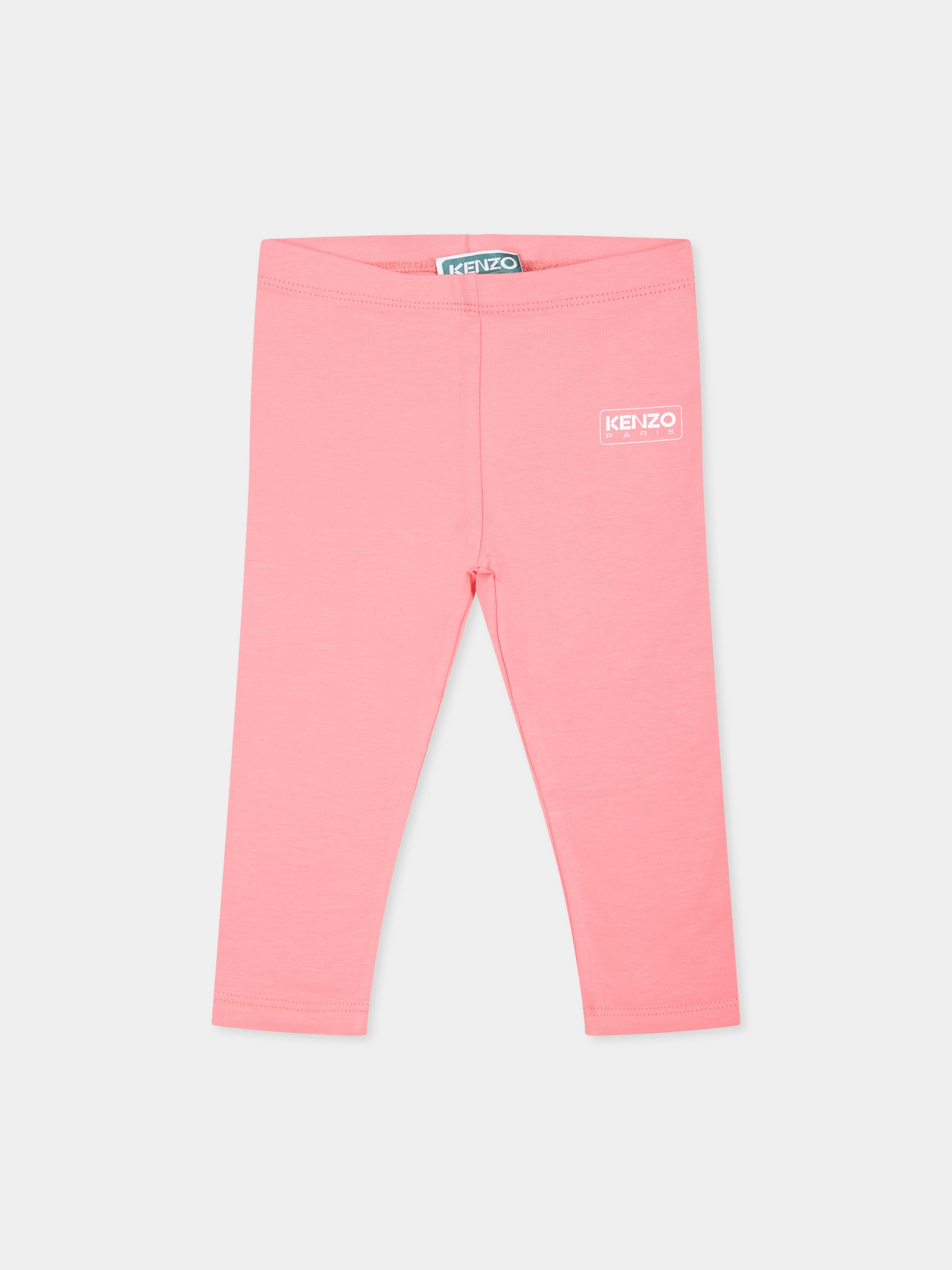 Leggings rosa per neonata con logo,Kenzo Kids,K60474 49C