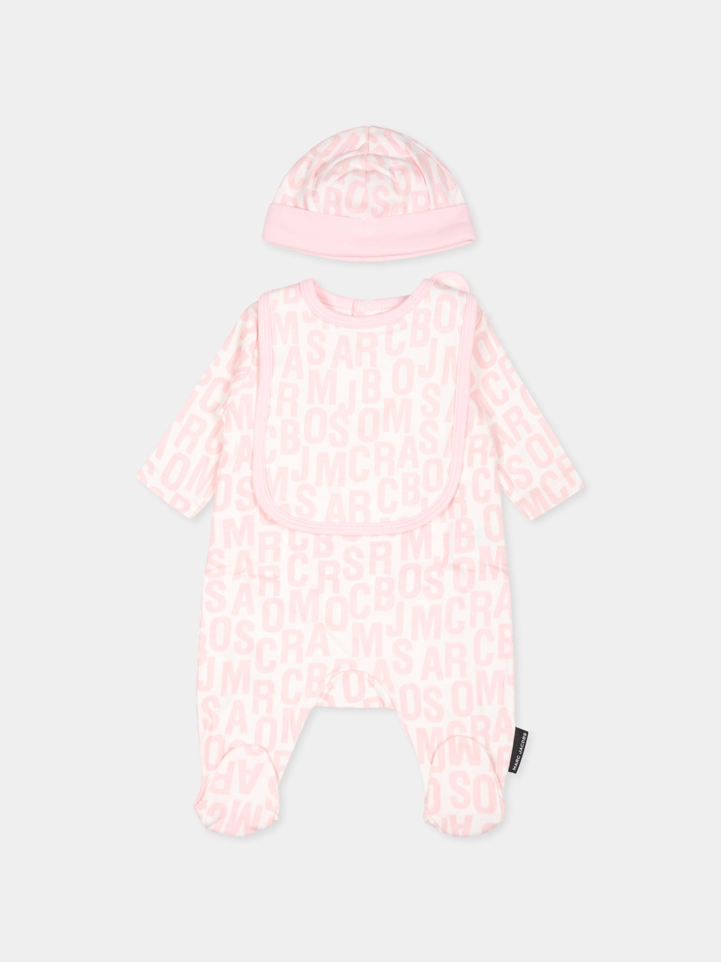 Set tutina rosa per neonata con logo,Marc Jacobs,W60328 475