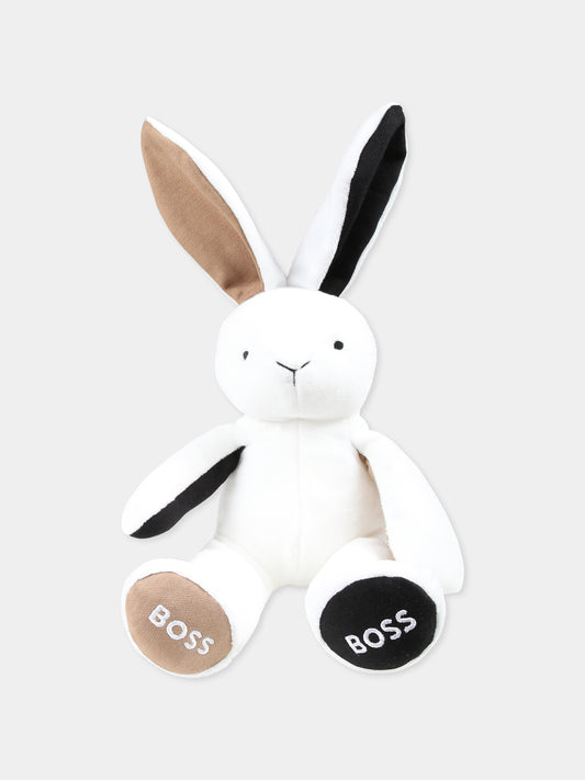 Peluche bianco per neonato con logo,Boss,J51013 10P