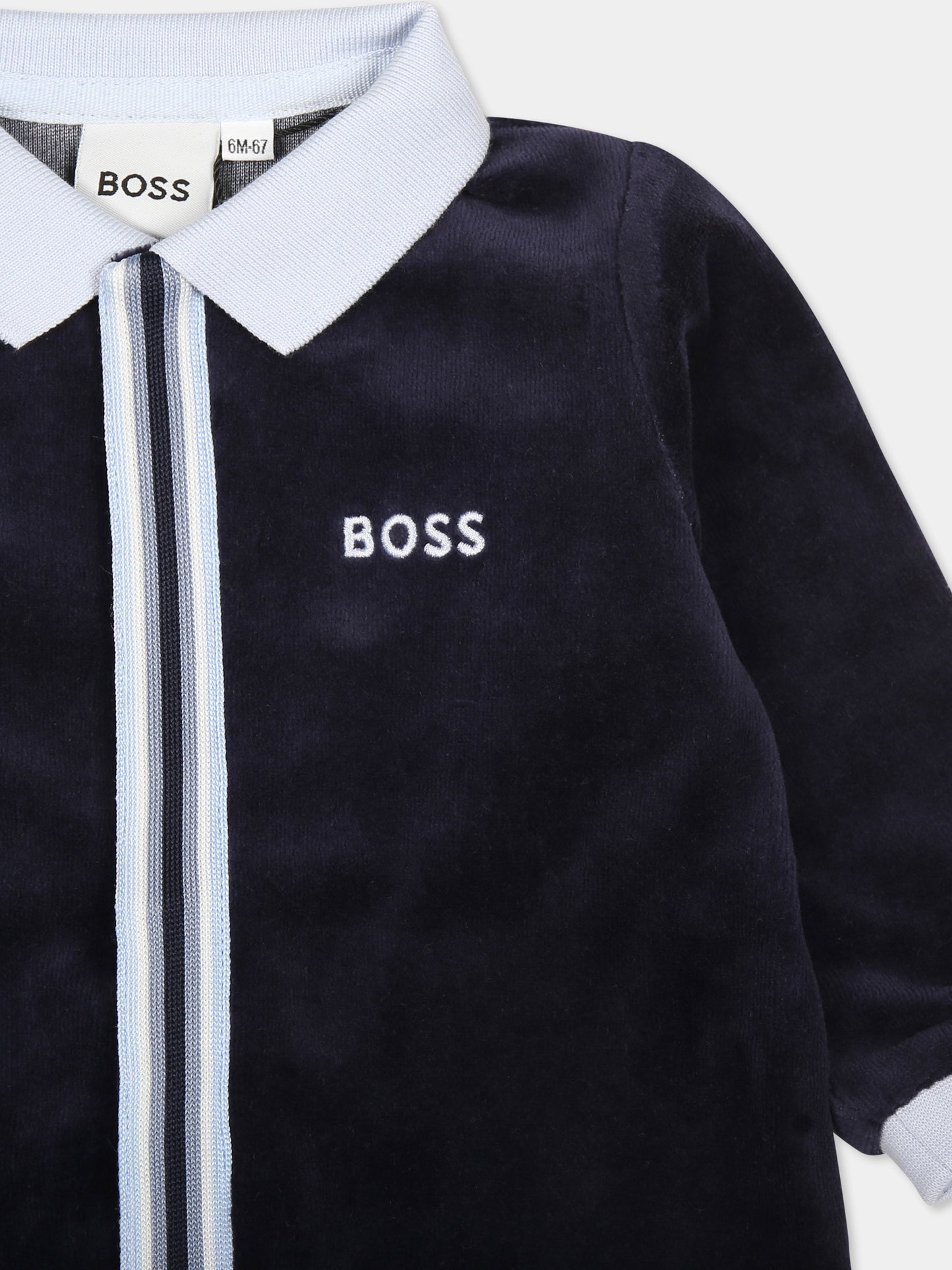 Tutina blu per neonato con logo,Boss,J51046 849