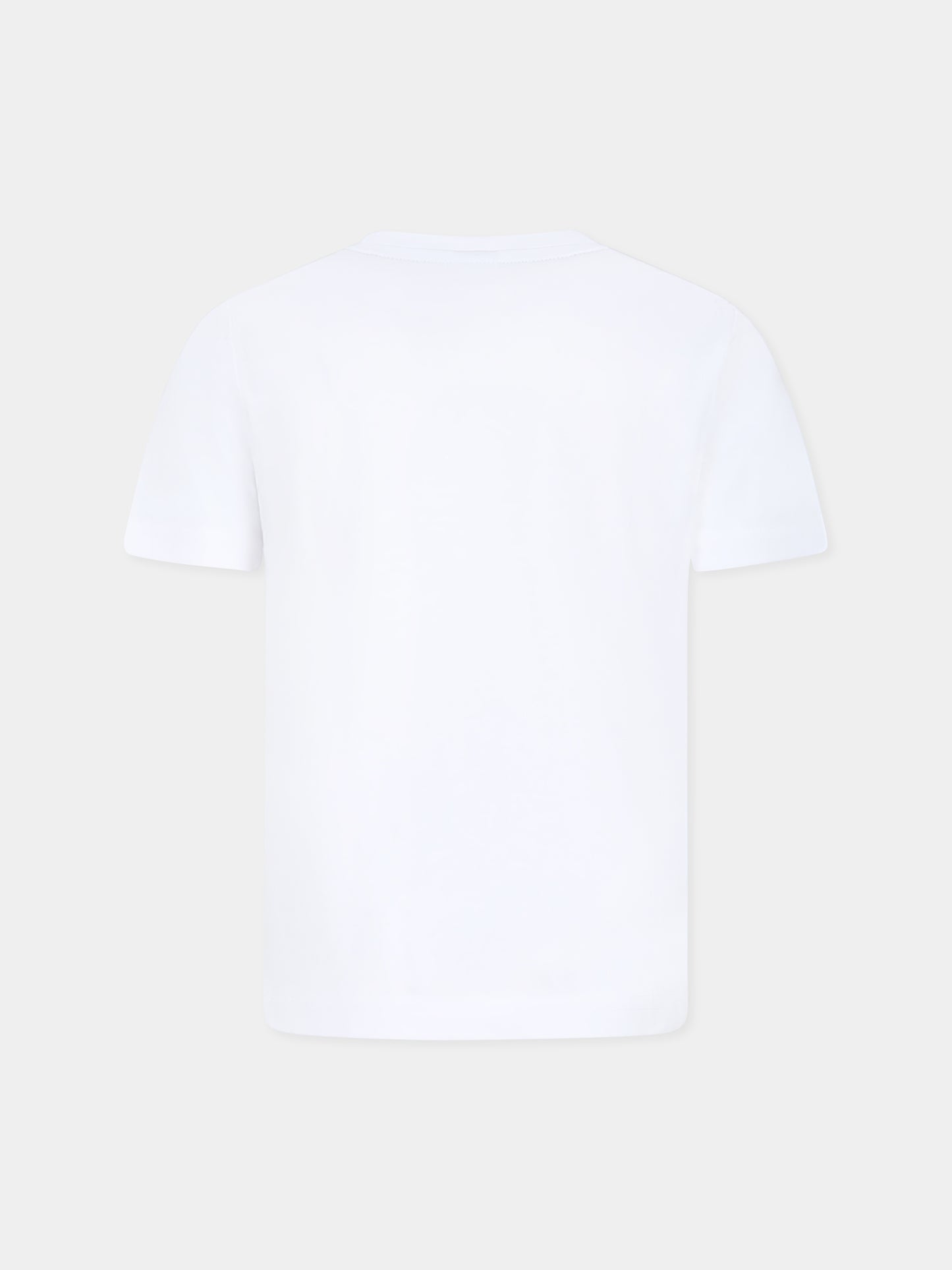 White t-shirt for boy with logo