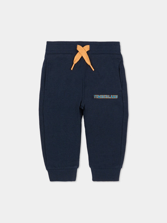 Pantaloni blu per neonato con logo,Timberland,T60265 83D