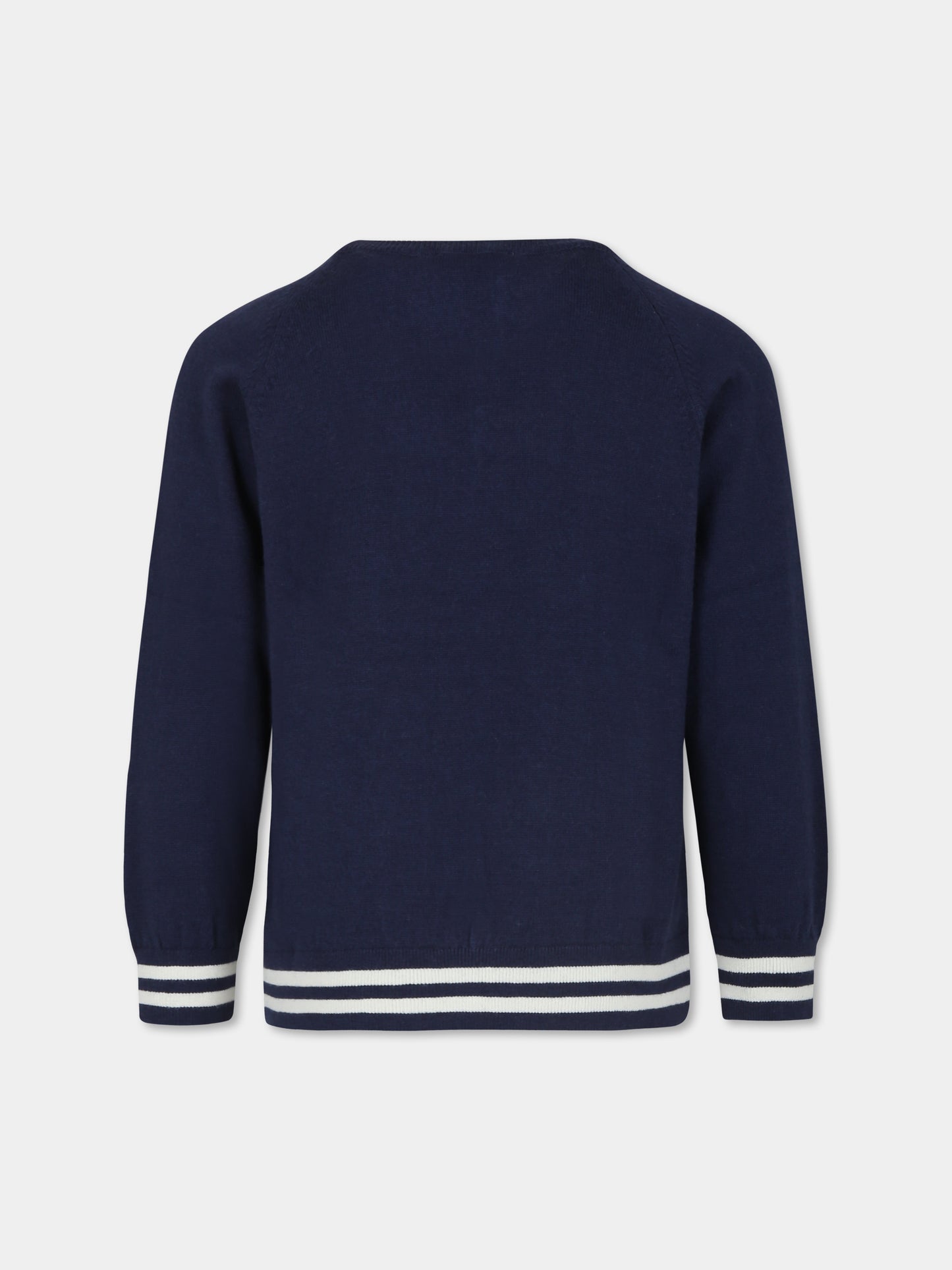 Maglione blu per bambini con Teddy Bear,Moschino Kids,HUW015 LHE43 40016