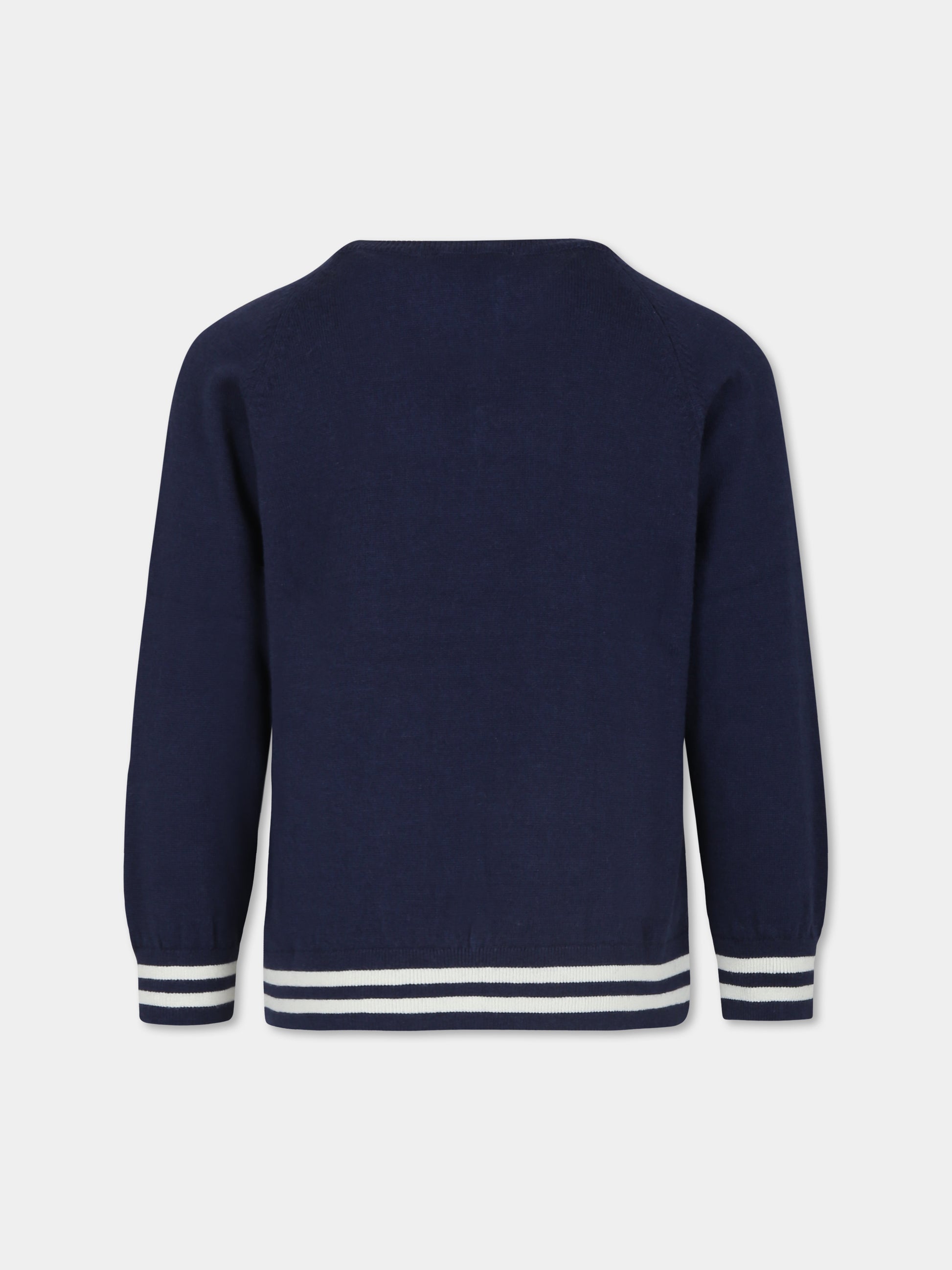 Maglione blu per bambini con Teddy Bear,Moschino Kids,HUW015 LHE43 40016