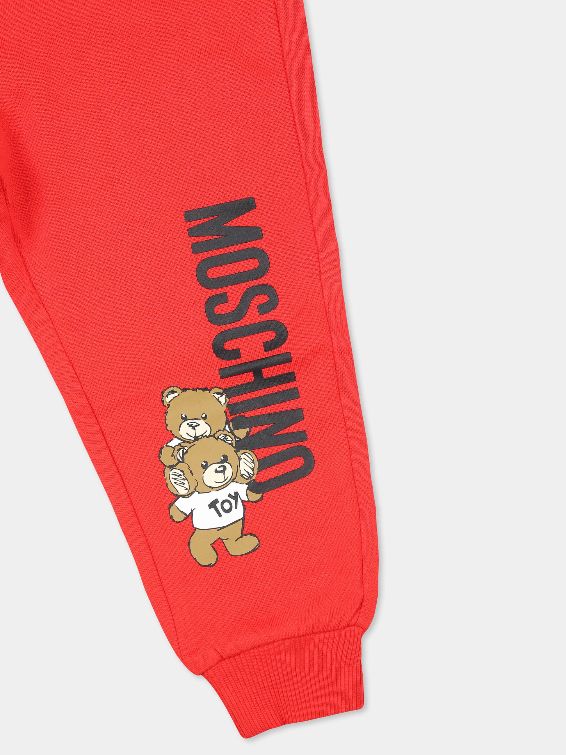 Completo rosso per neonati con due Teddy Bears,Moschino Kids,M6K02P LCA14 50109