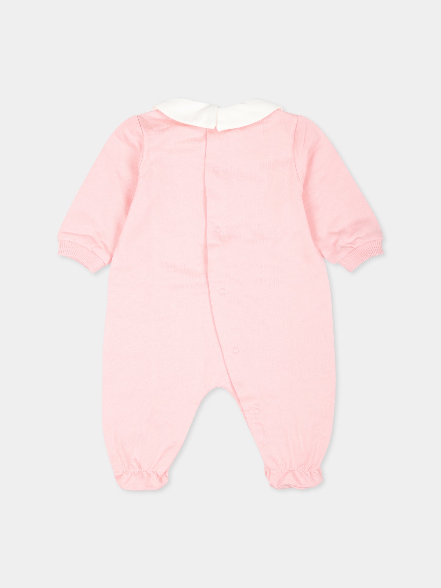 Set tutina rosa per neonata con Teddy Bear e stelle,Moschino Kids,MMY04G LCA40 50209