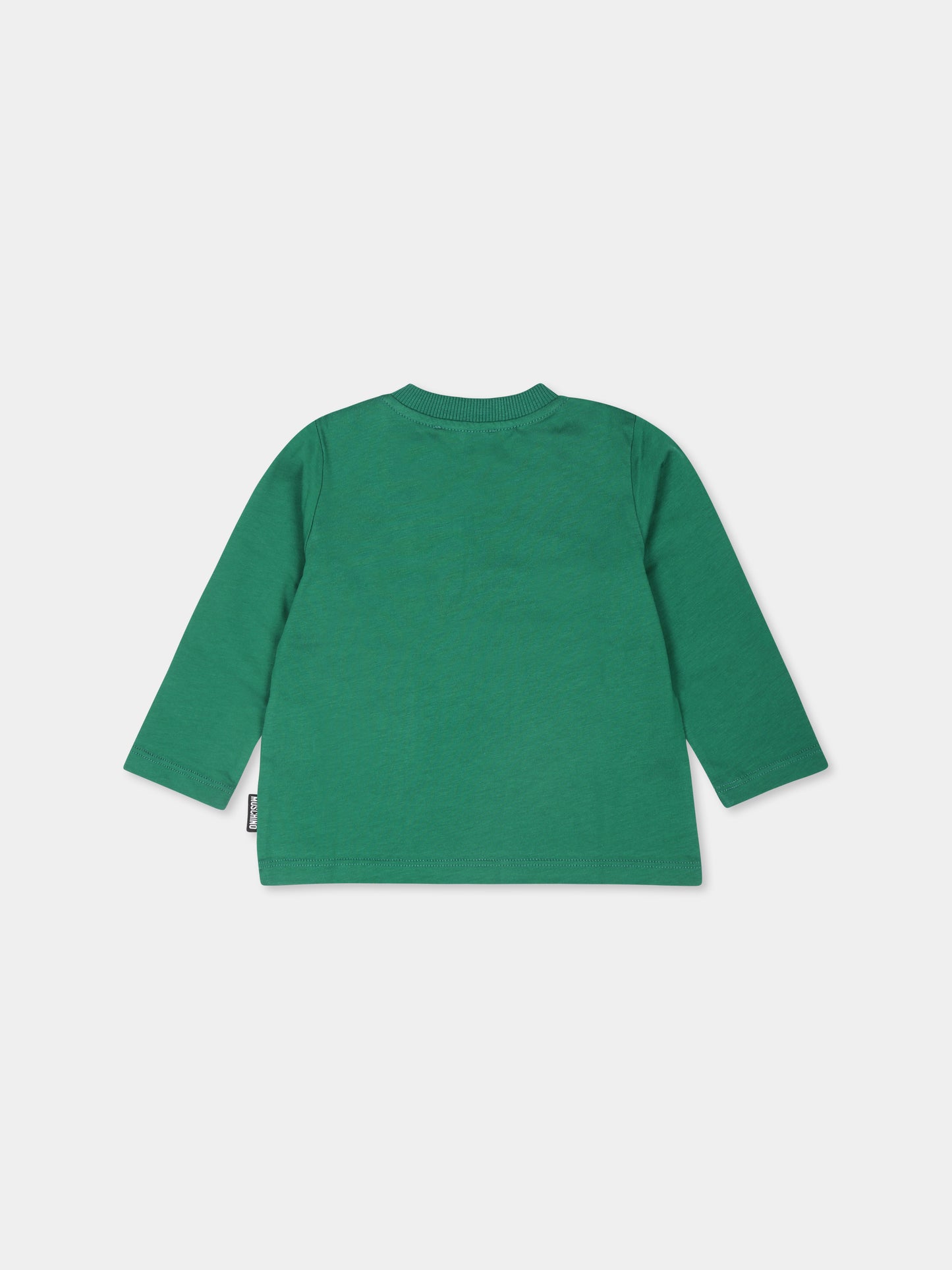 T-shirt verde per neonati con Teddy Bear,Moschino Kids,MPO00R LAA10 30139