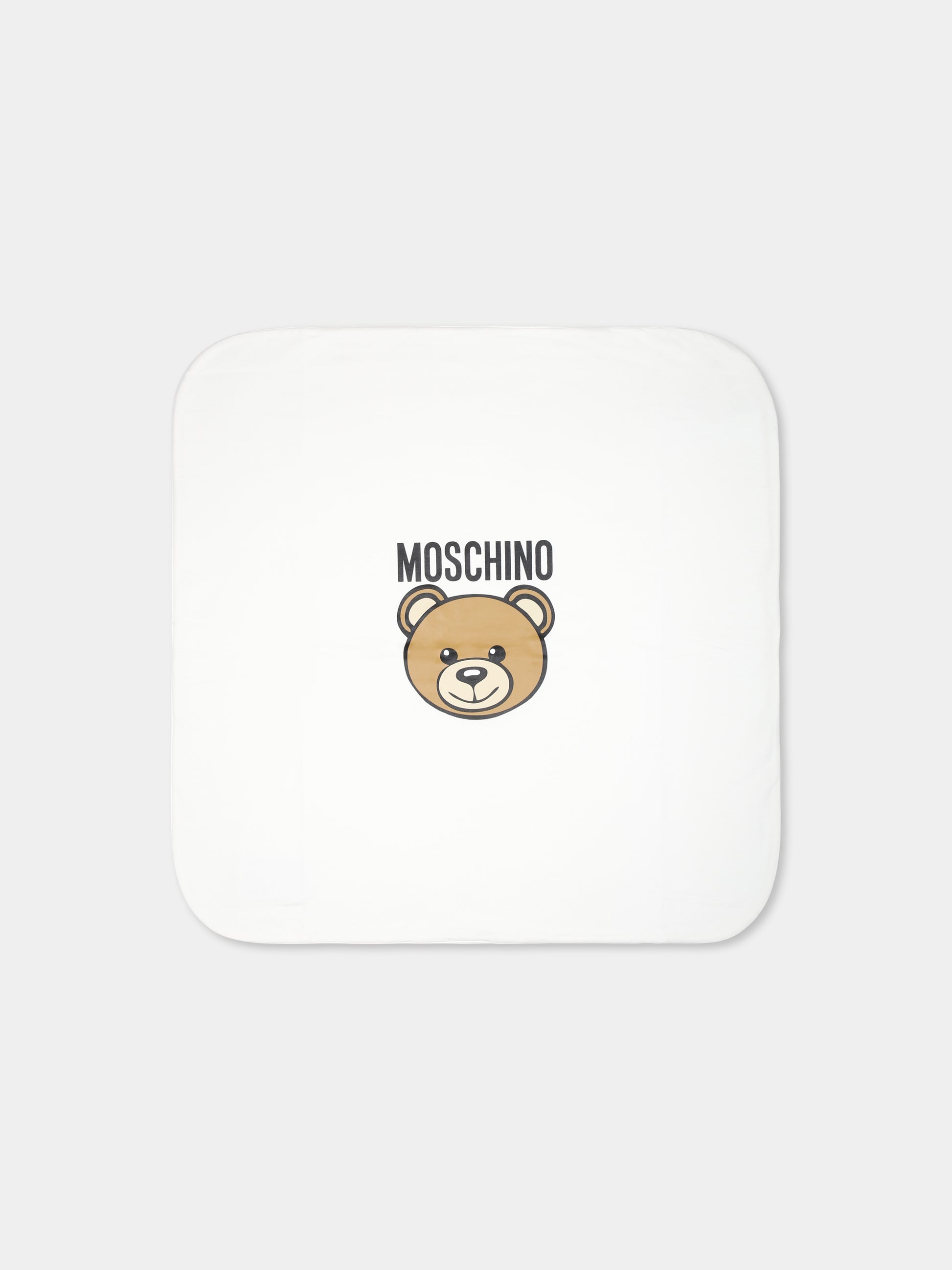 Coperta avorio per neonati con Teddy Bear,Moschino Kids,MUB00G LCA40 10063