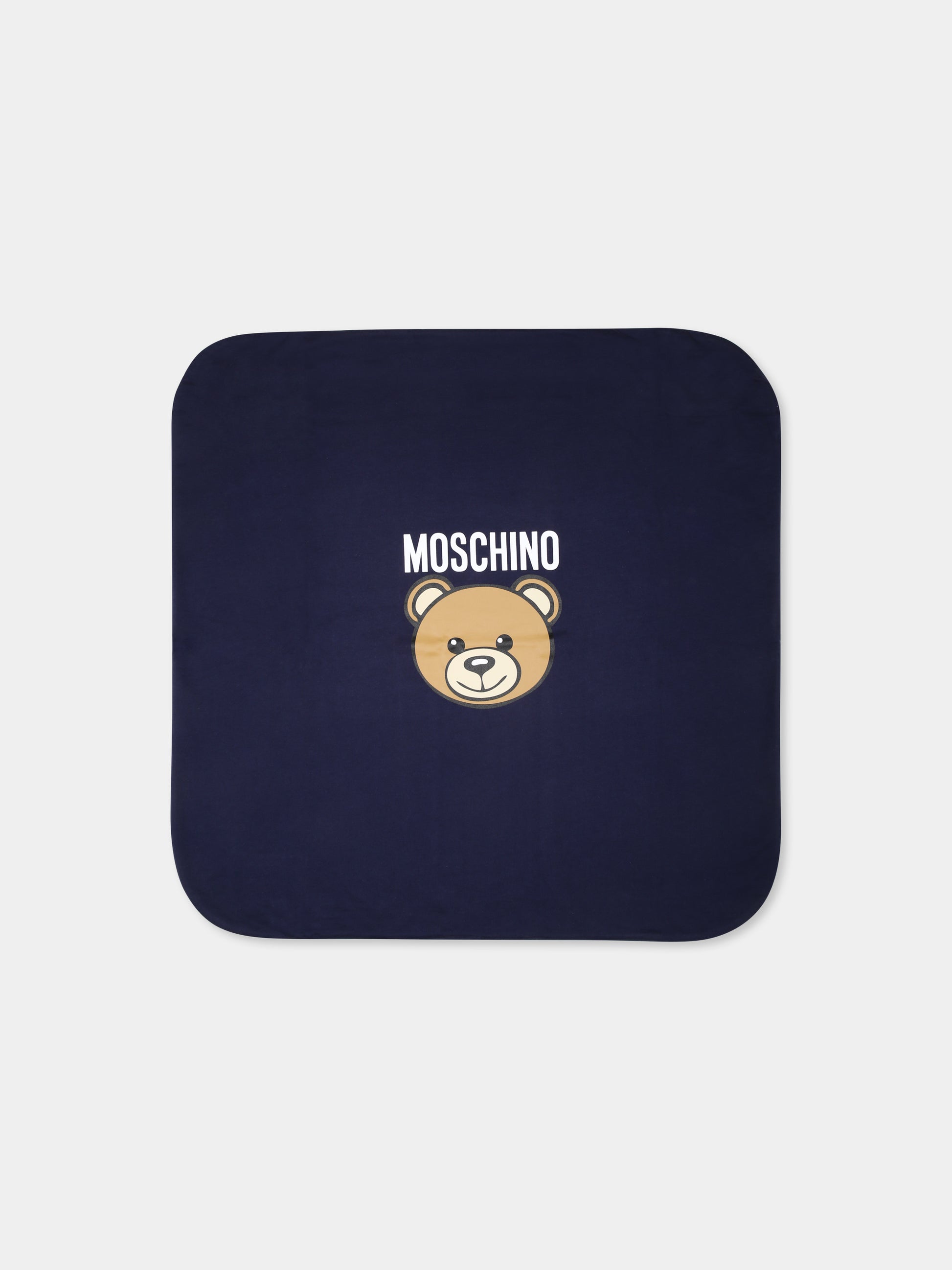 Coperta blu per neonato con Teddy Bear,Moschino Kids,MUB00G LCA40 40016